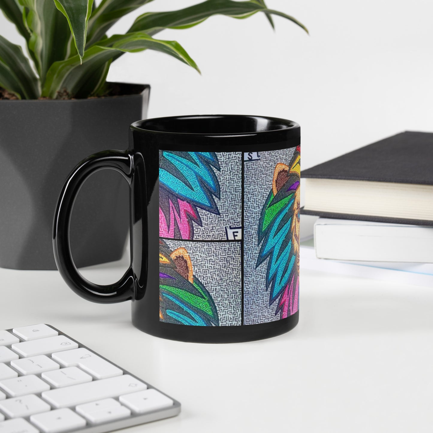 Lion Maze Glossy Ceramic Mug