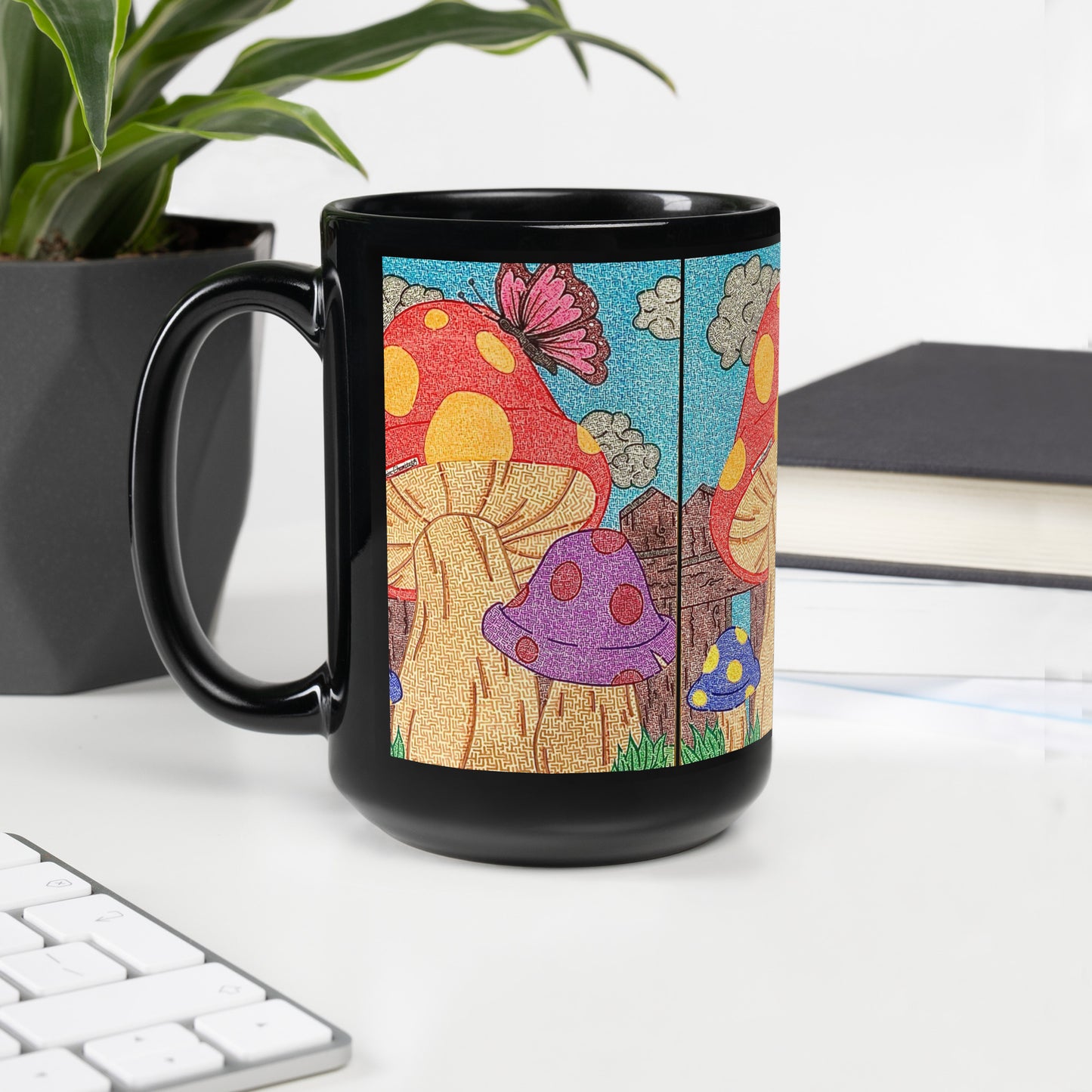 Mushrooms Maze Glossy Ceramic Mug