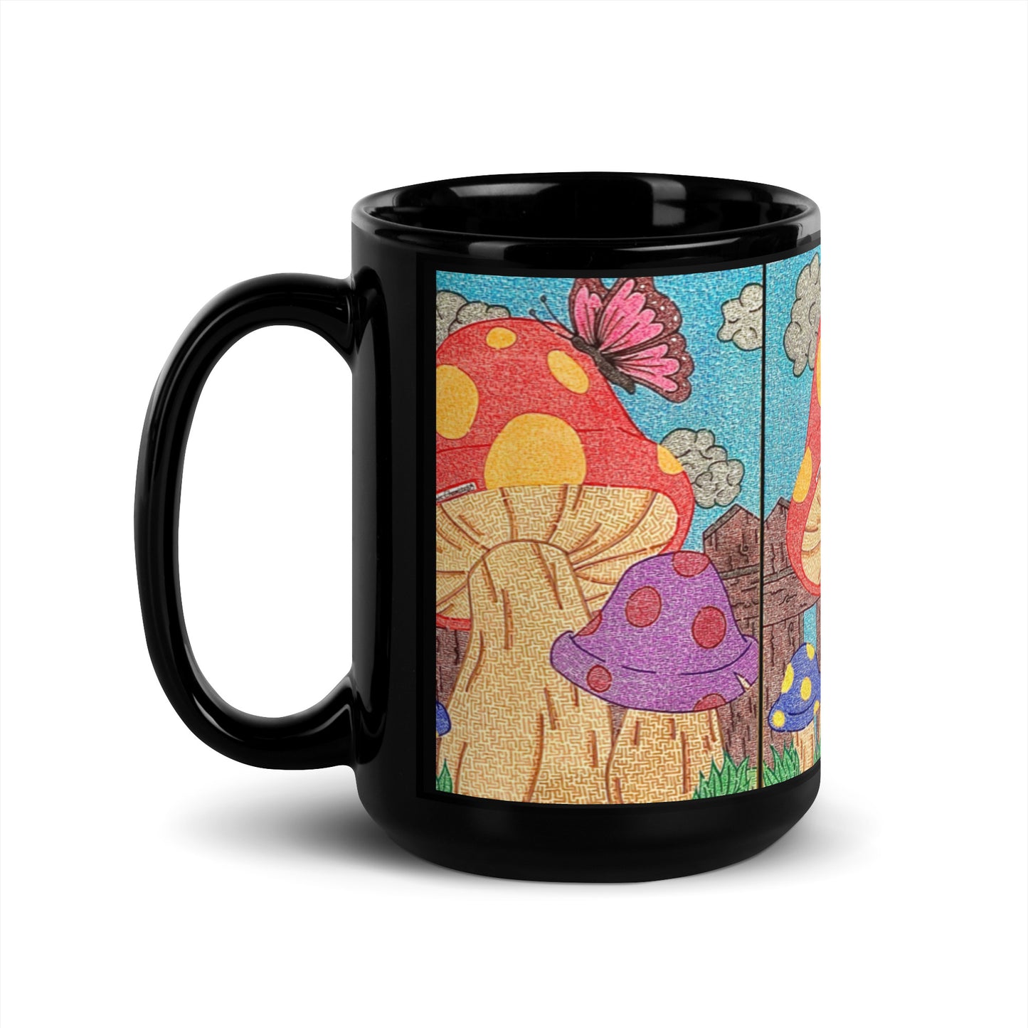 Mushrooms Maze Glossy Ceramic Mug