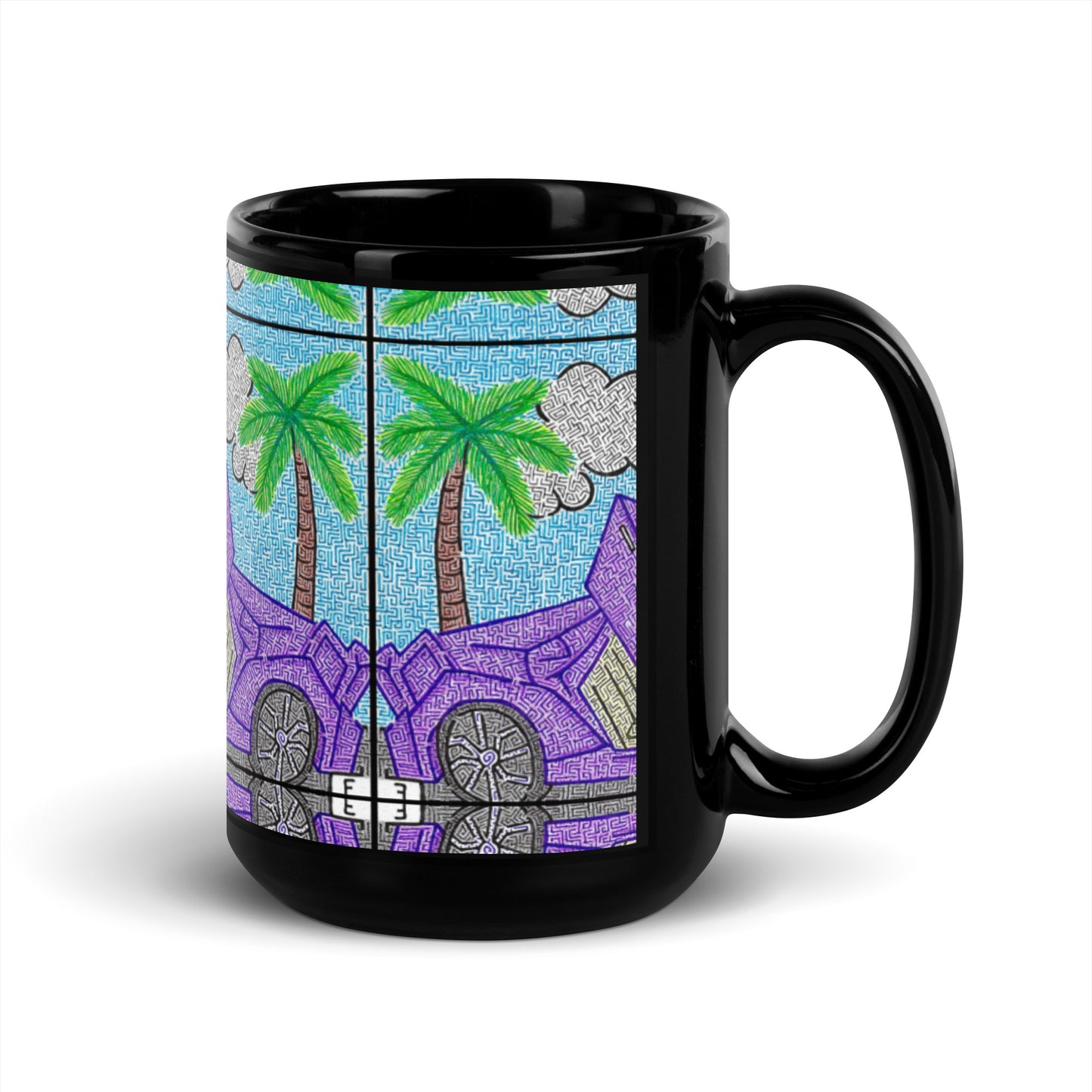 Lamborghini Maze Glossy Ceramic Mug
