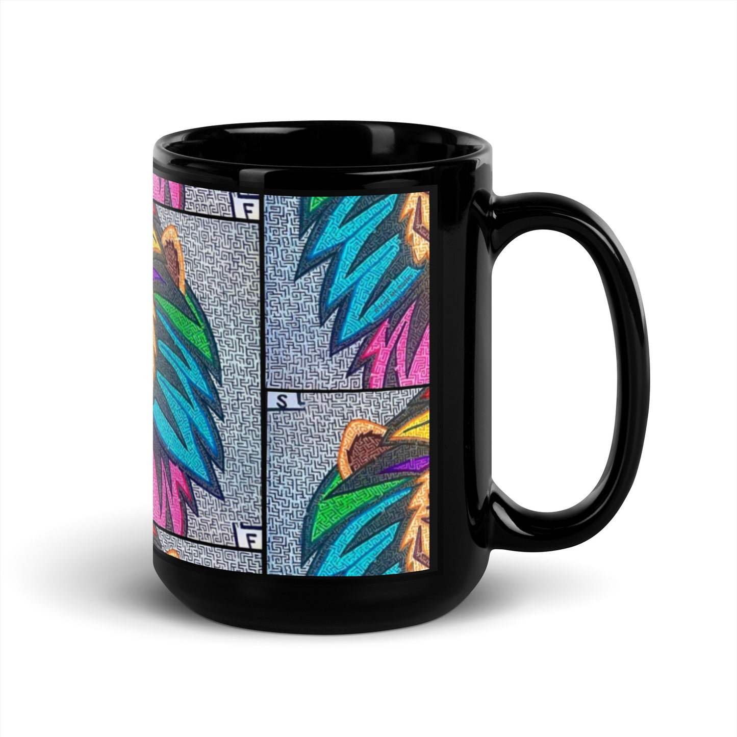Lion Maze Glossy Ceramic Mug