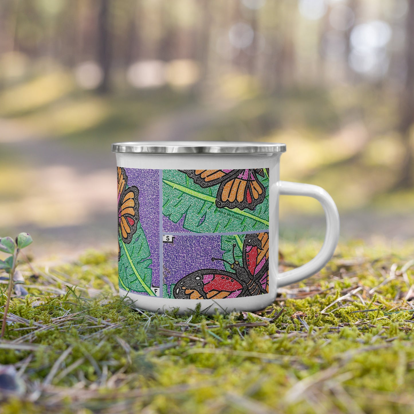 Butterfly Mug Enamel Mug