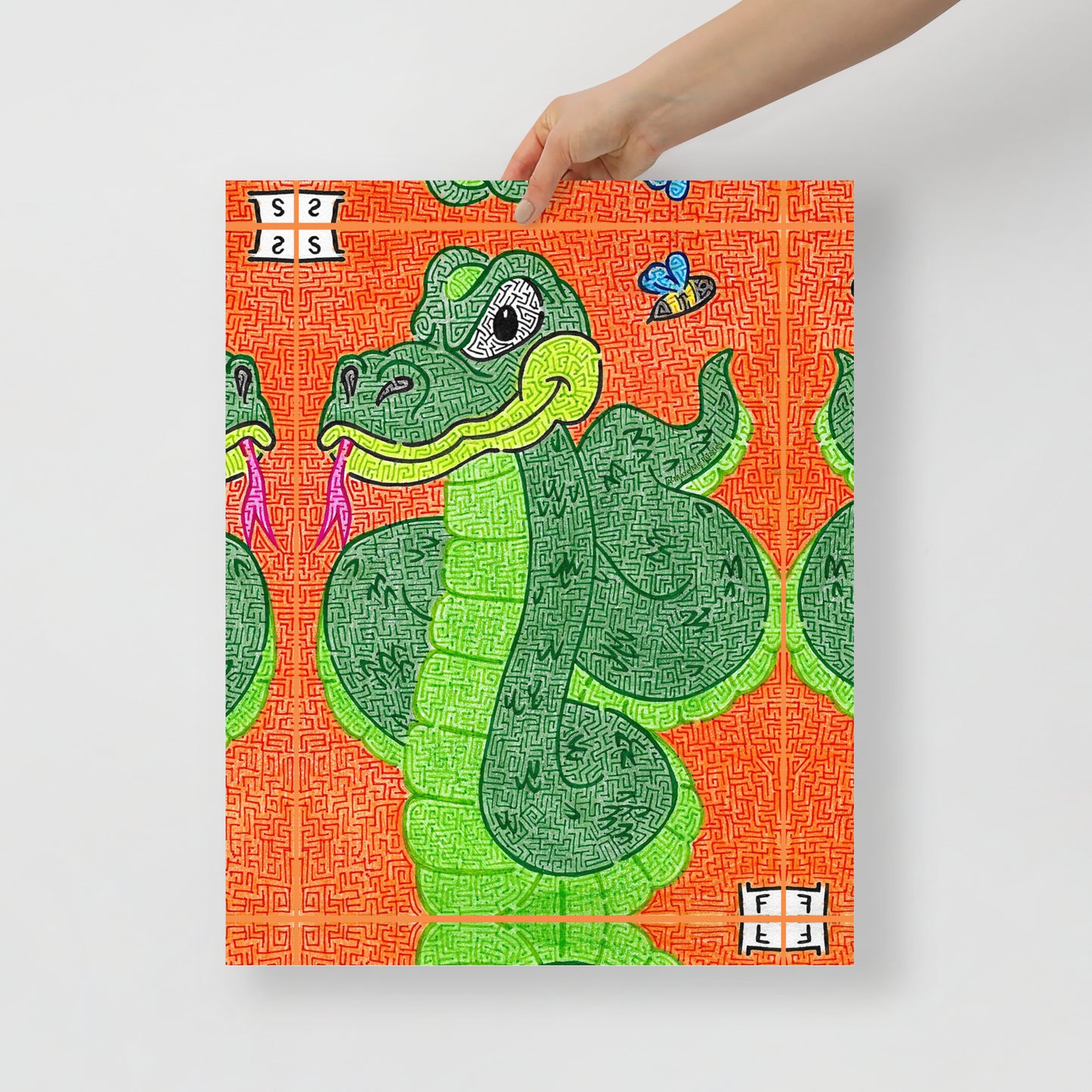 Snake Maze Printed Poster