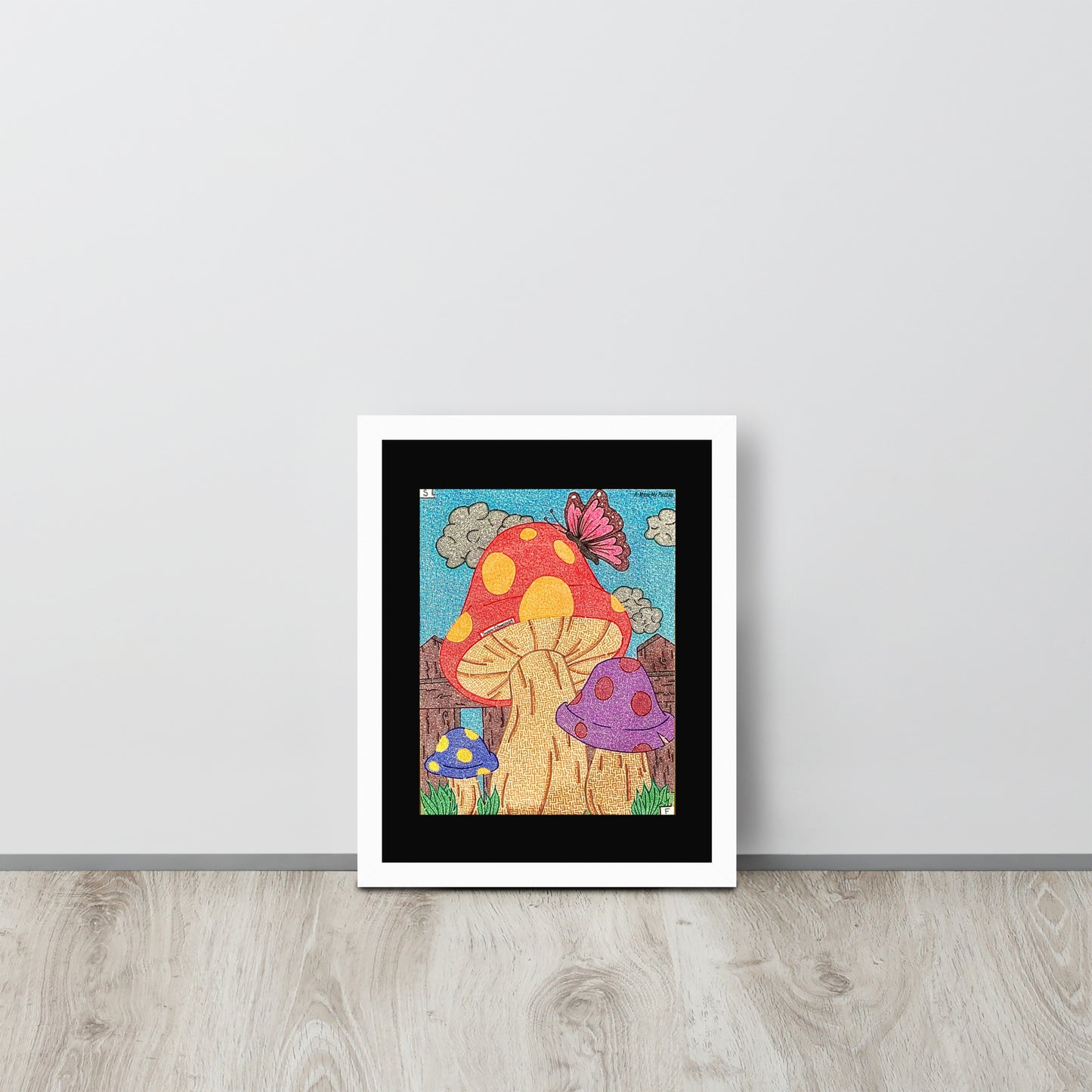 Mushrooms Maze Framed Poster