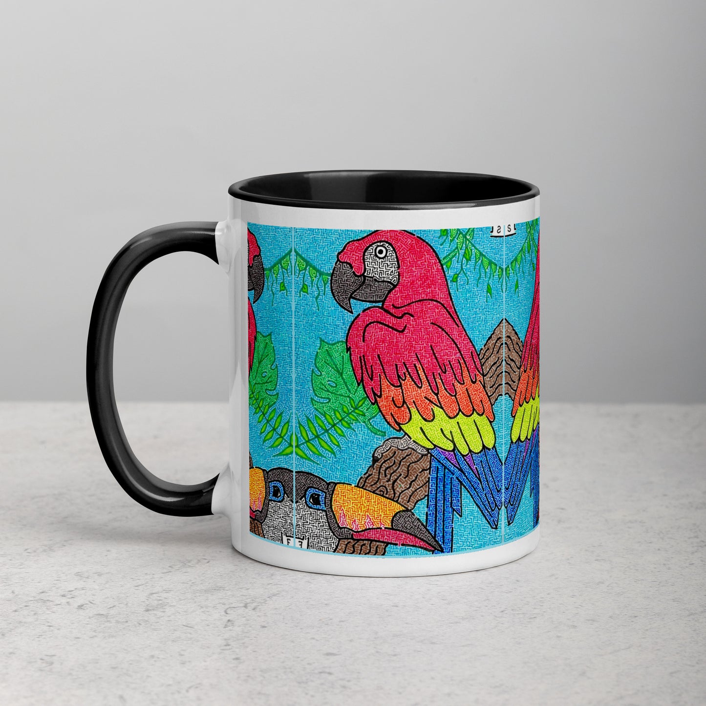 Parrot Maze Ceramic Mug