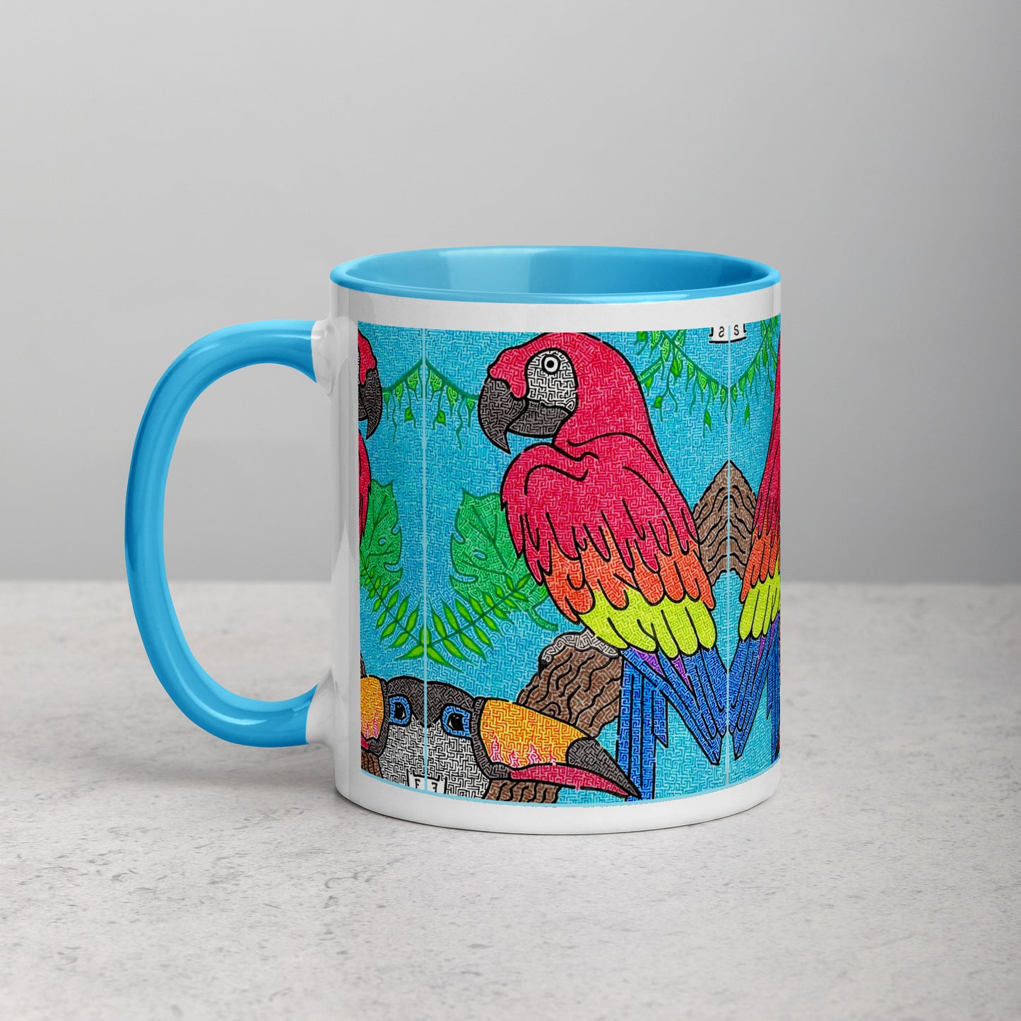 Parrot Maze Ceramic Mug