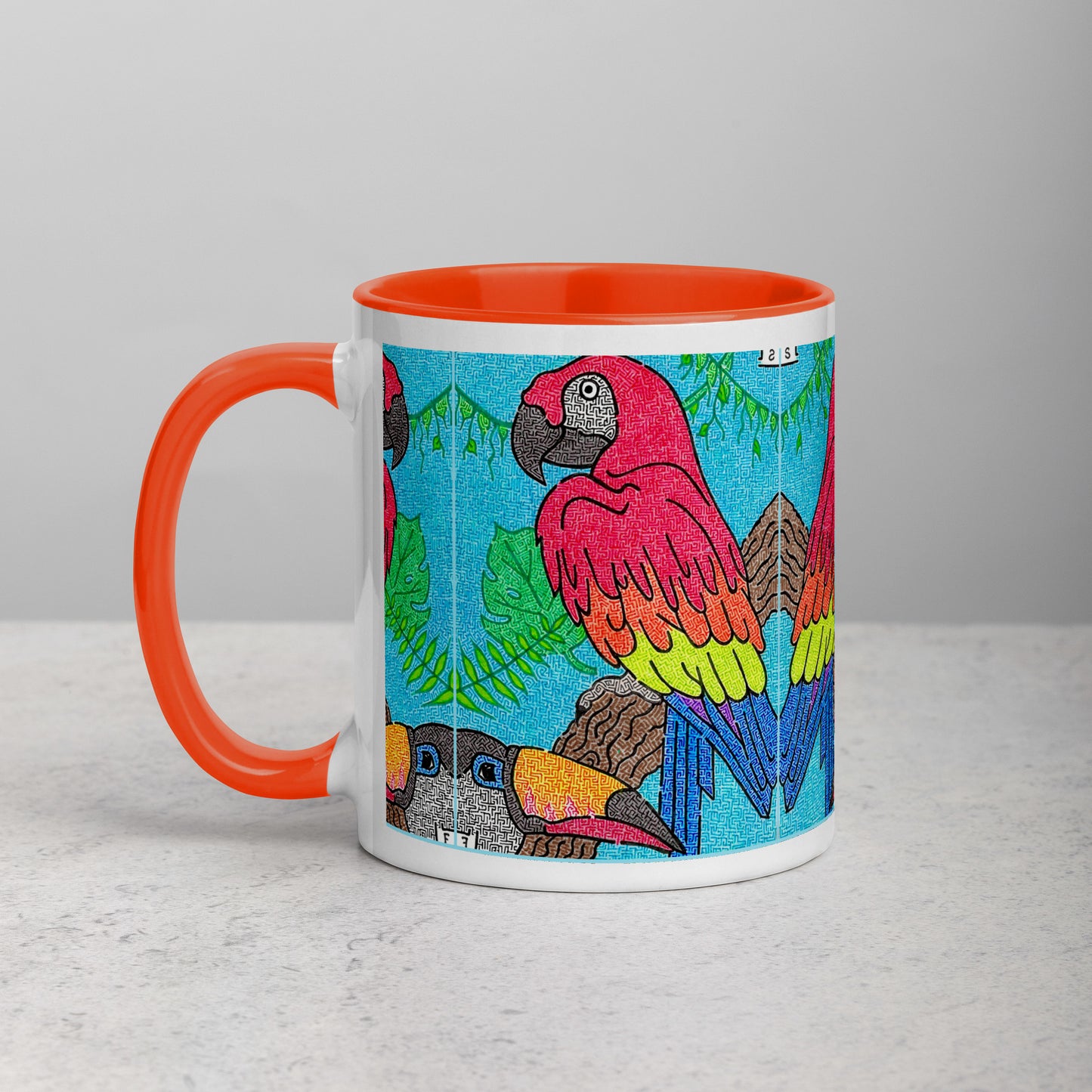 Parrot Maze Ceramic Mug