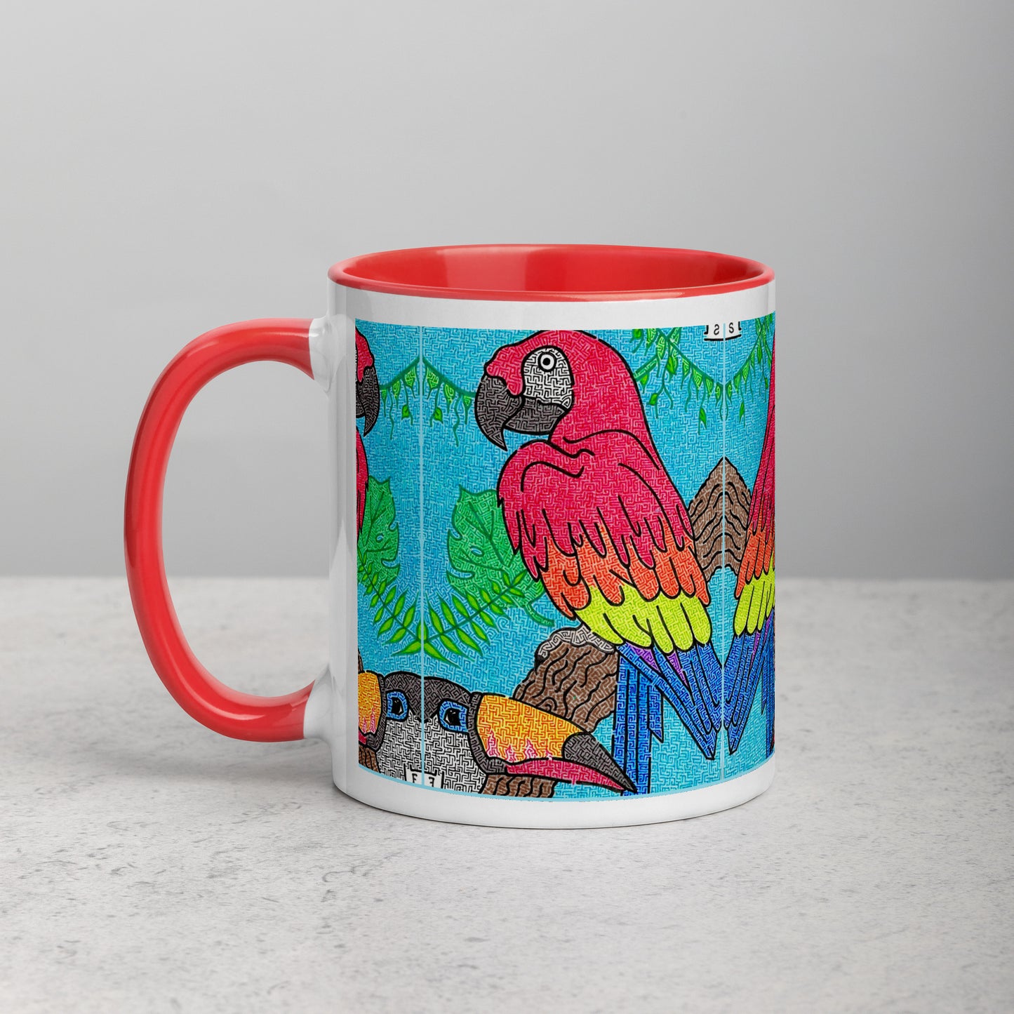Parrot Maze Ceramic Mug