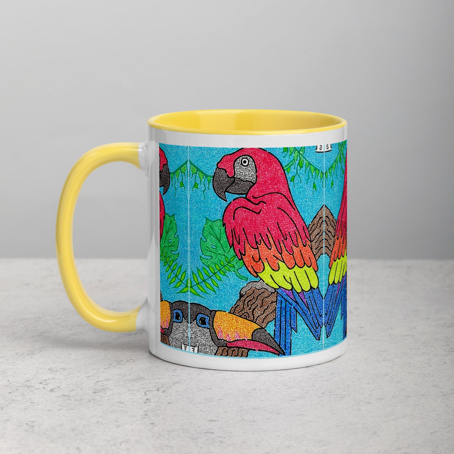 Parrot Maze Ceramic Mug