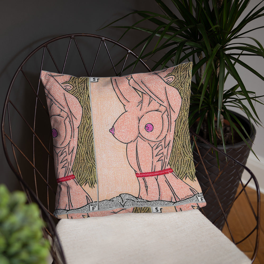 Breasts Maze Throw Pillow