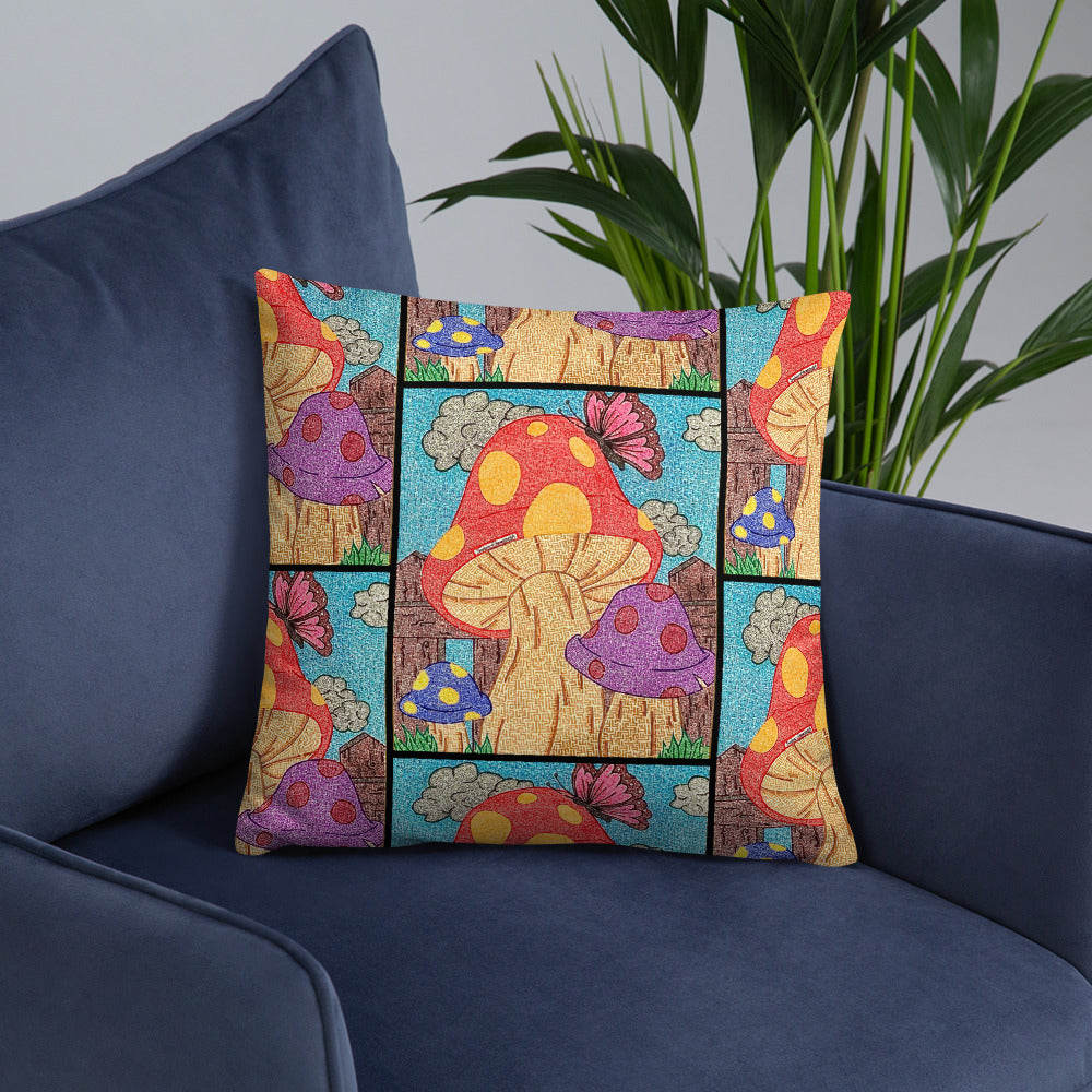 Mushrooms Maze Throw Pillow