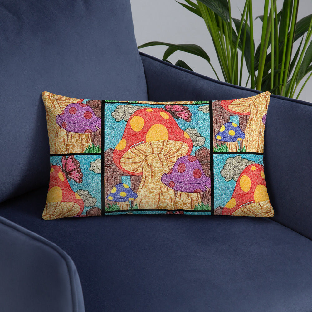 Mushrooms Maze Throw Pillow