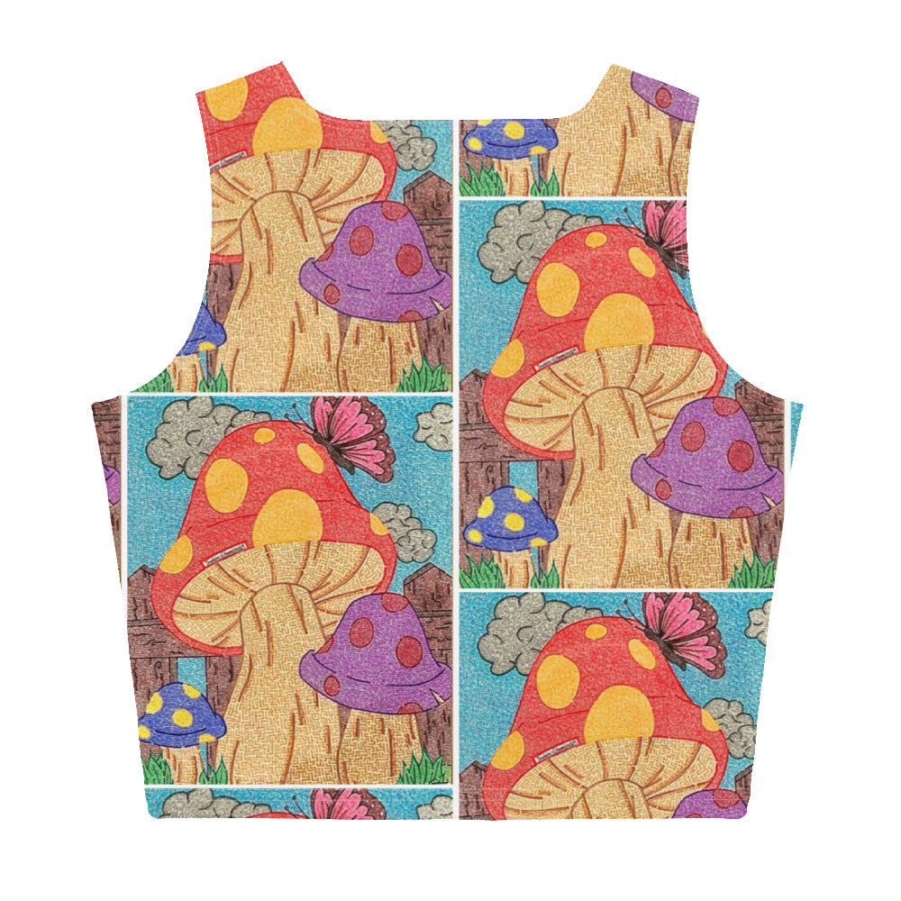 Mushrooms Maze Women's Crop Top