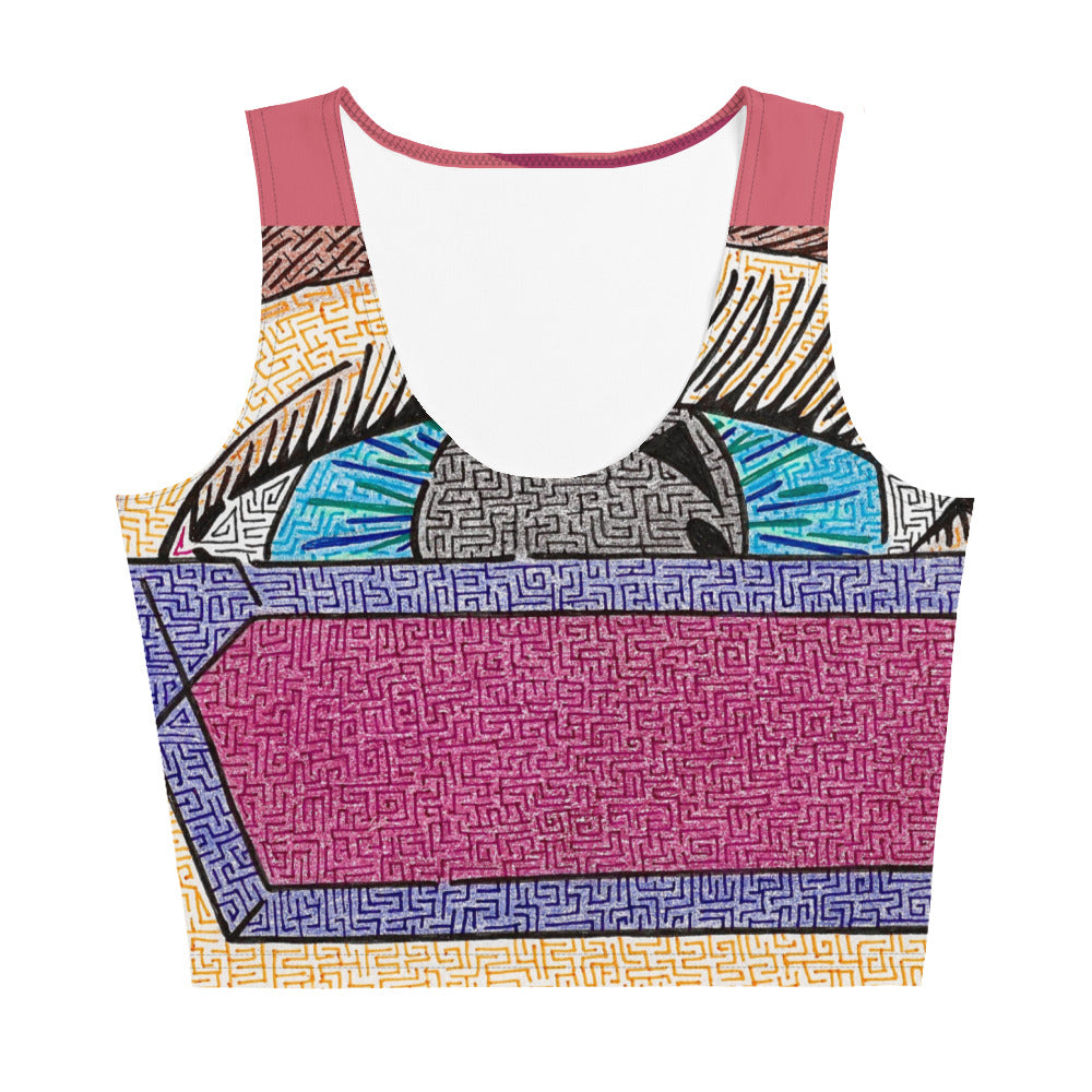 Women's Eye Pop-Art Maze Crop Top