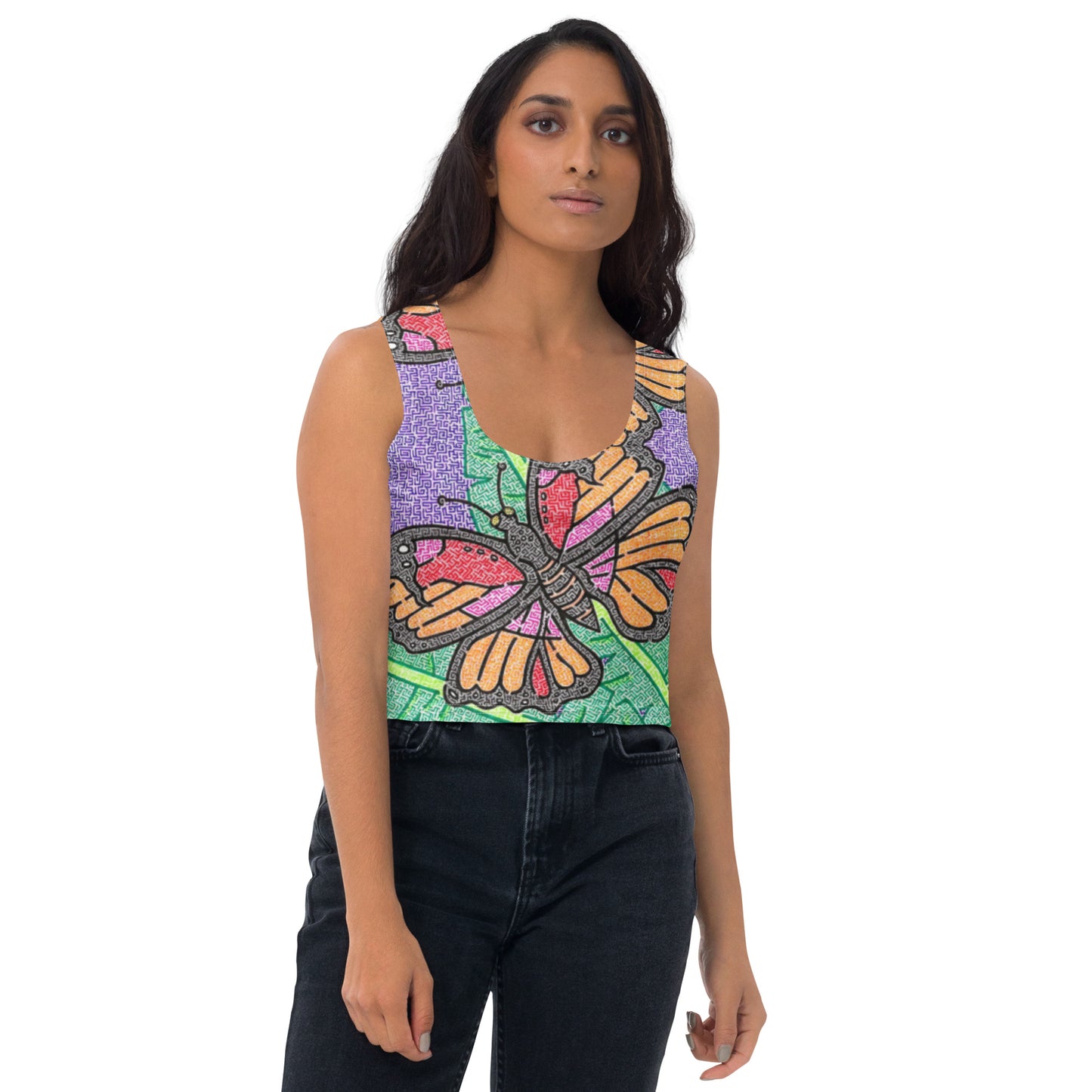 Butterfly Maze Women's Crop Top