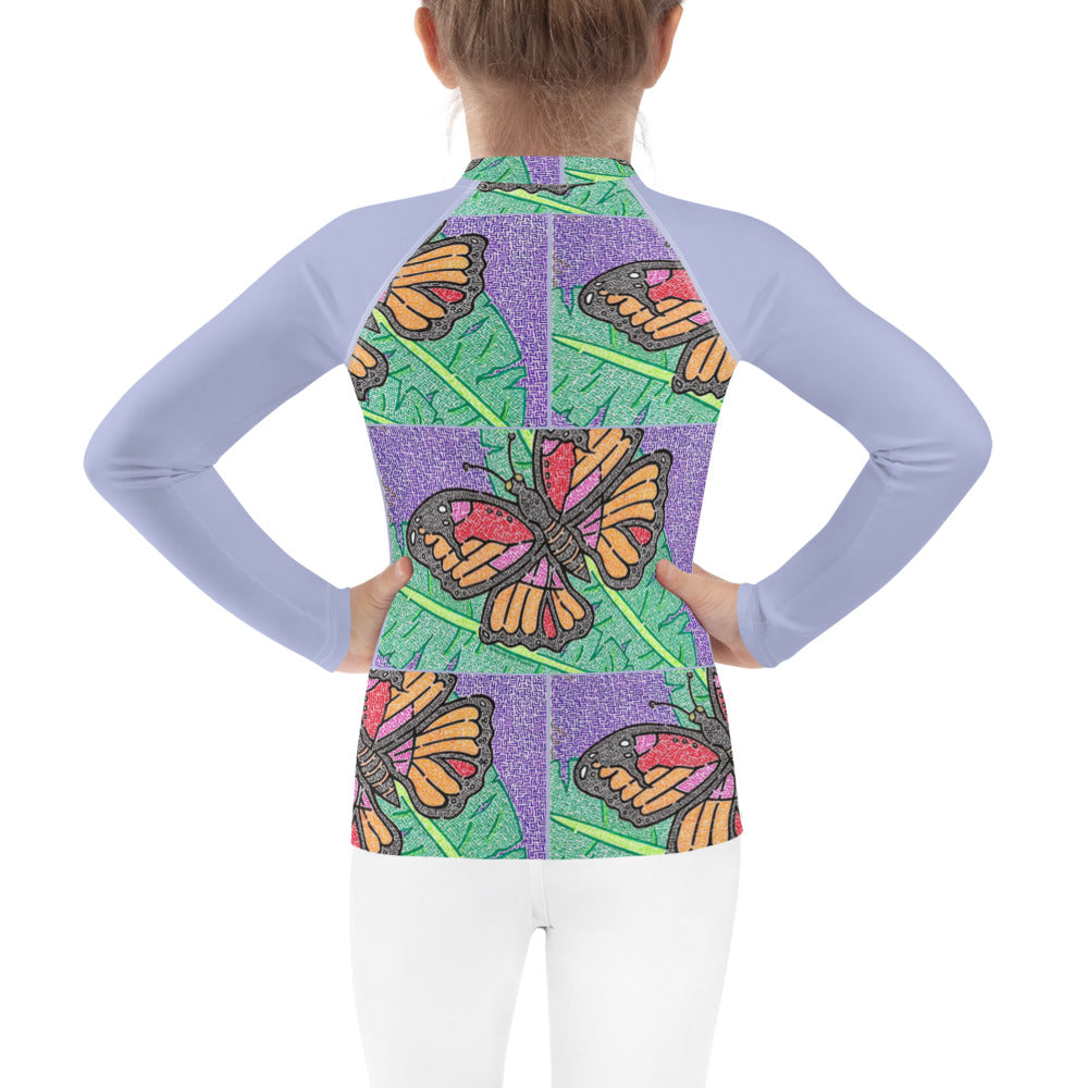 Butterfly Maze Kid's Rash Guard