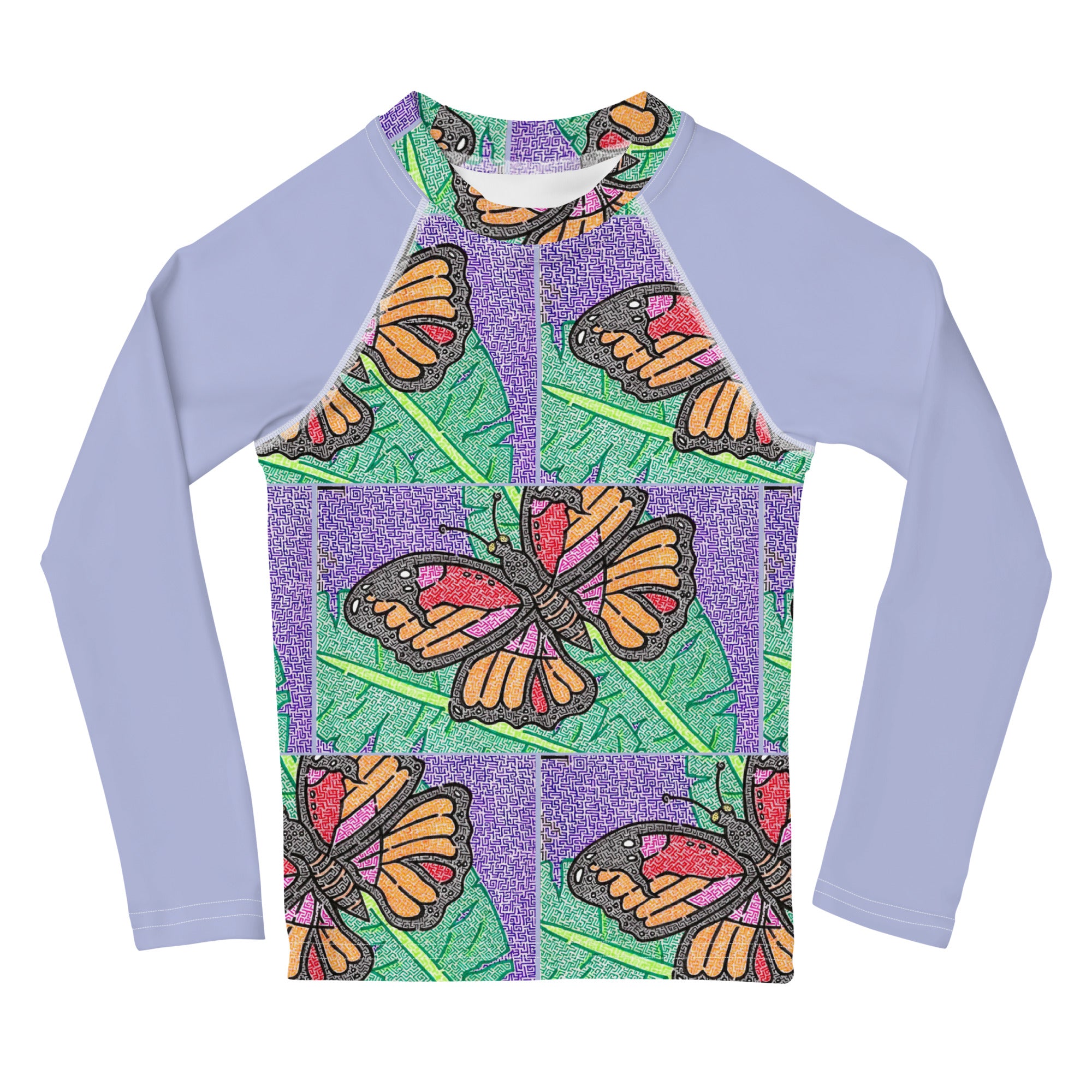 Butterfly Rasf Butterfly Maze Kid's Rash Guard – amazeme.puzzles