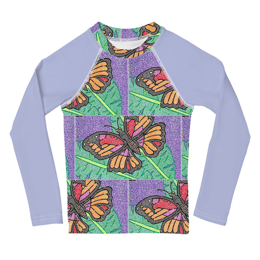 Butterfly Maze Kid's Rash Guard