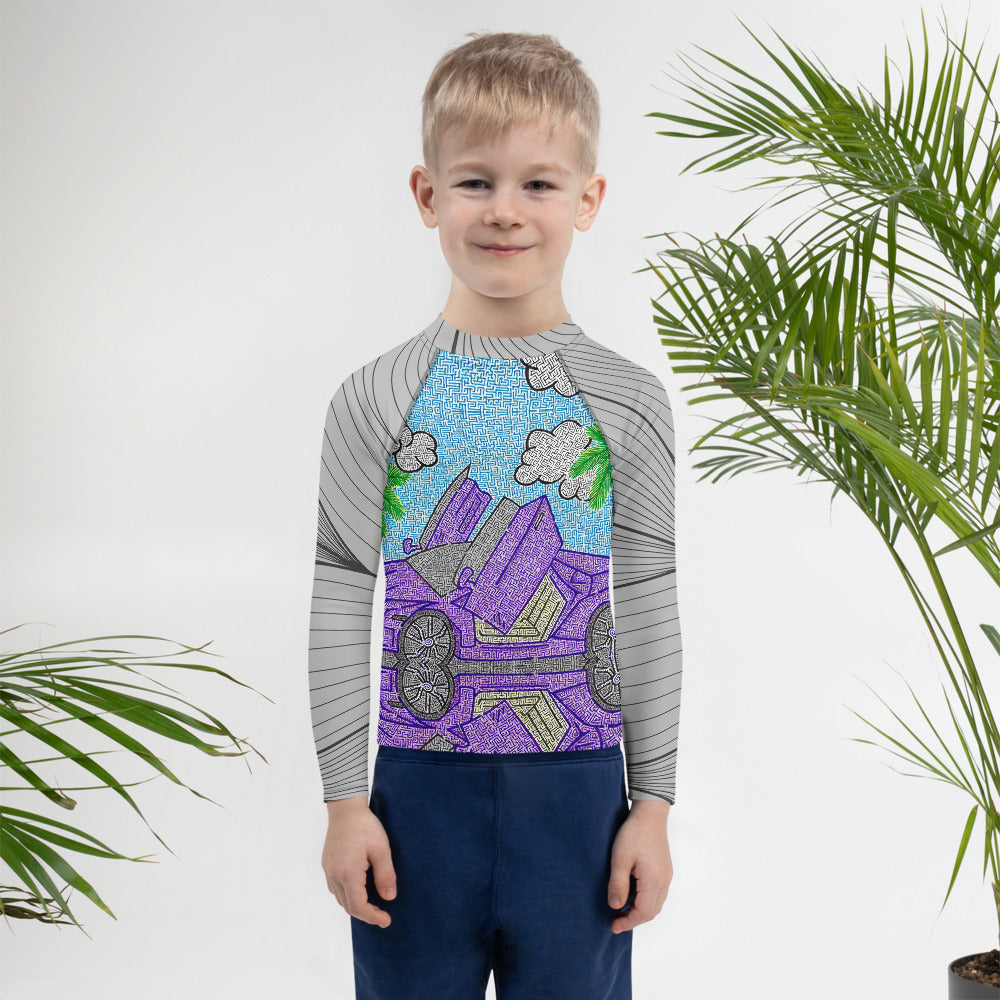 Lamborghini Maze Kid's Rash Guard