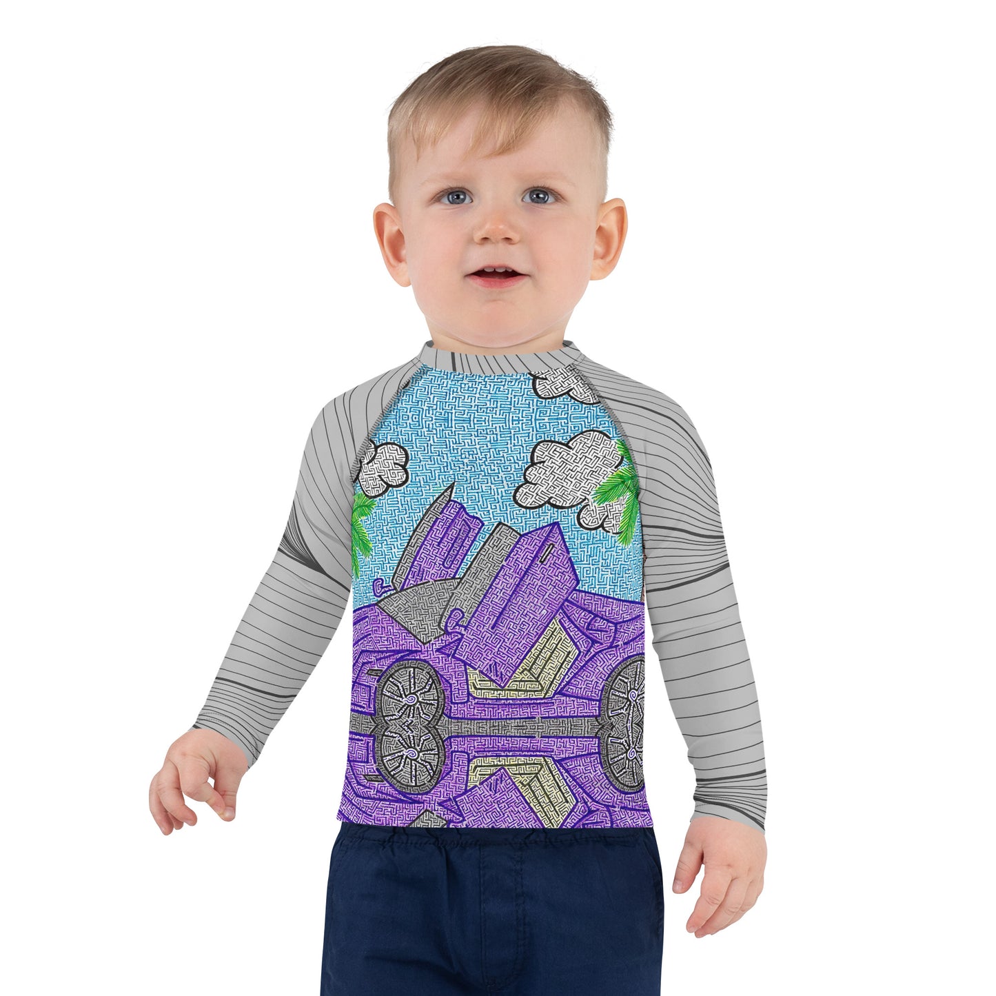 Lamborghini Maze Kid's Rash Guard