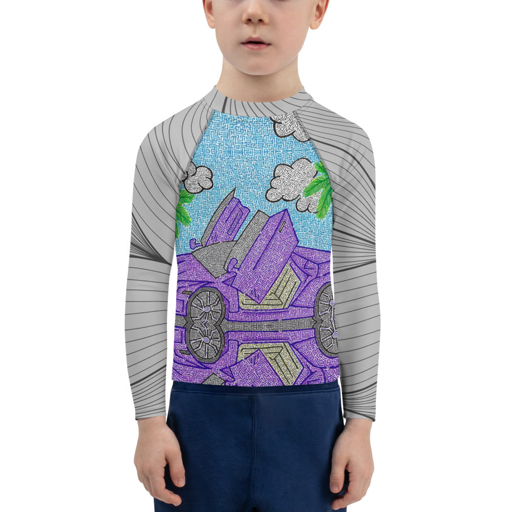 Lamborghini Maze Kid's Rash Guard