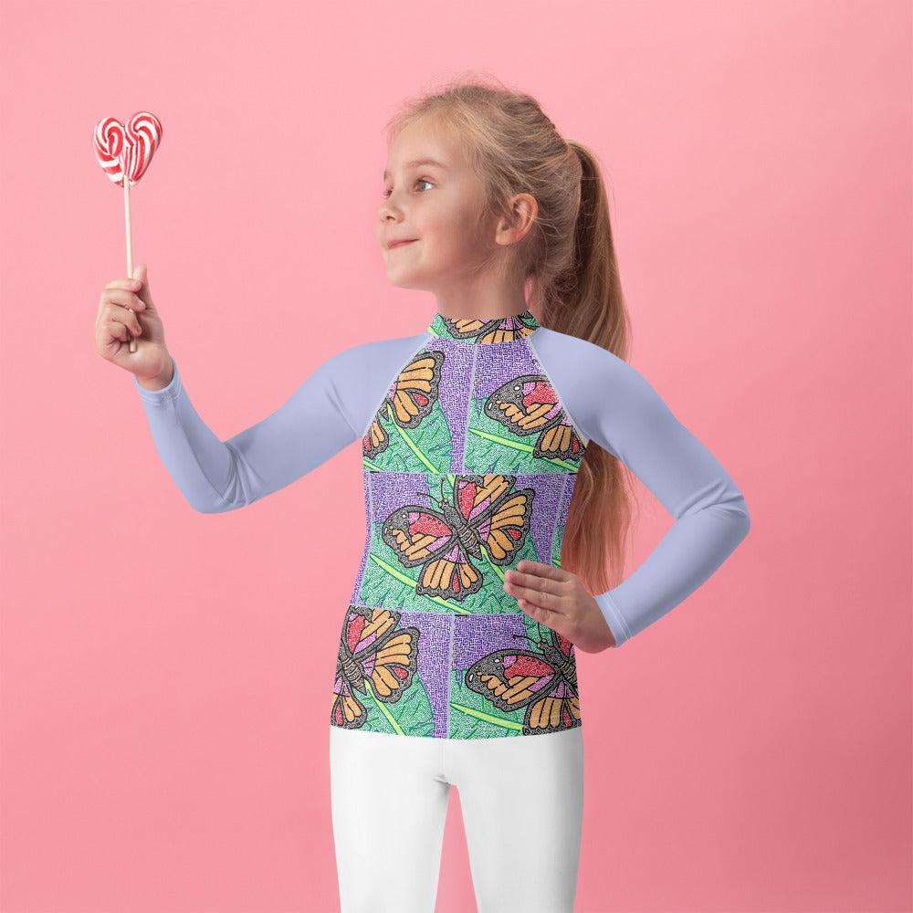 Butterfly Maze Kid's Rash Guard