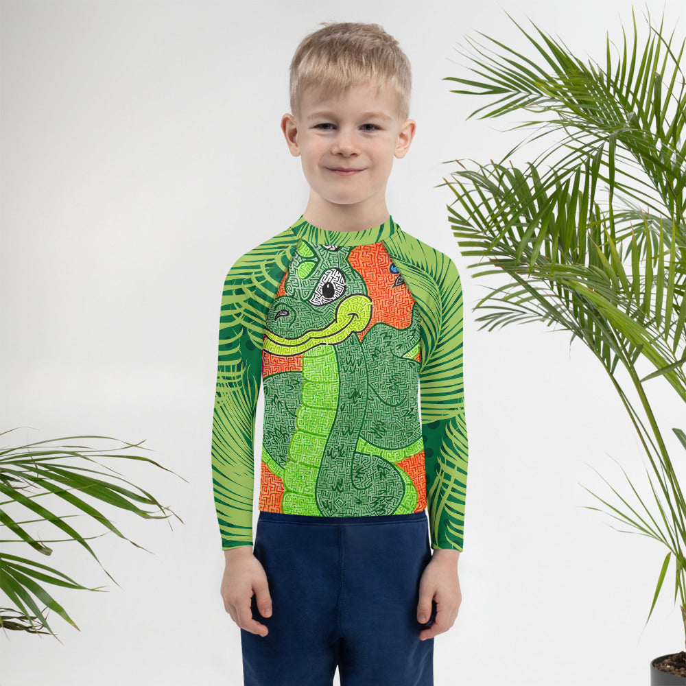 Snake Maze Kids Rash Guard