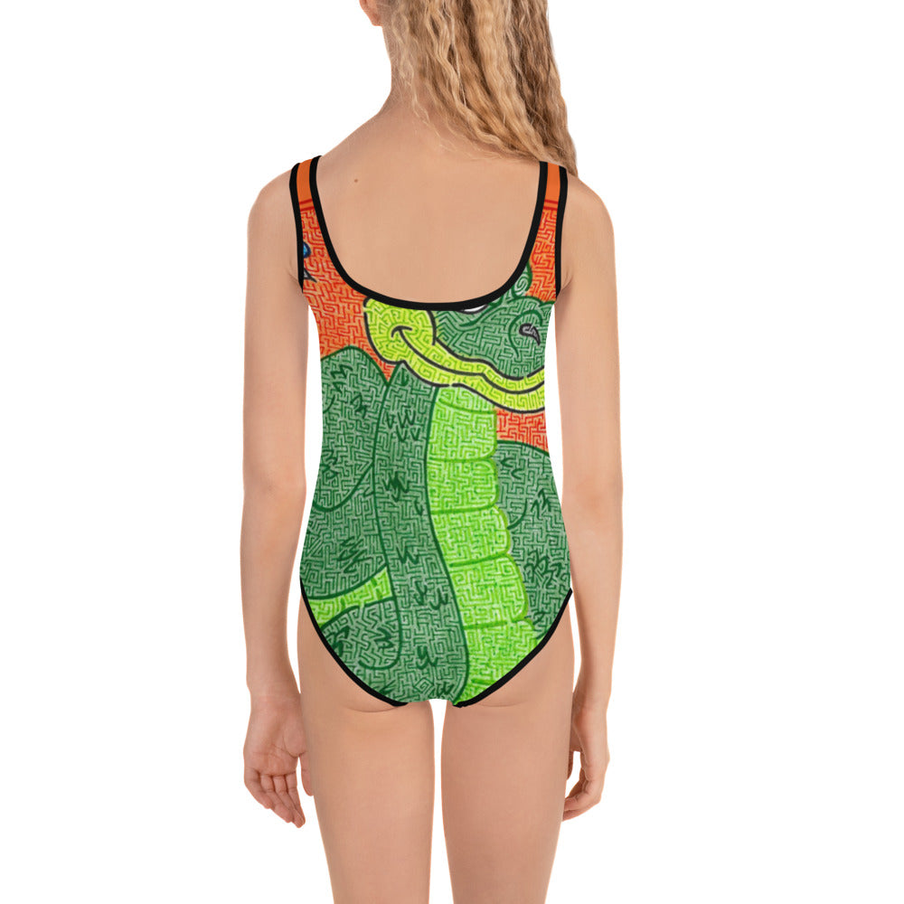 Snake Maze Kids Swimsuit