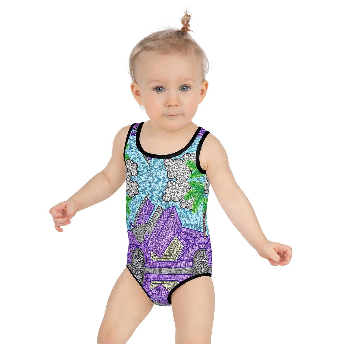 Lamborghini Maze Kid's Swimsuit