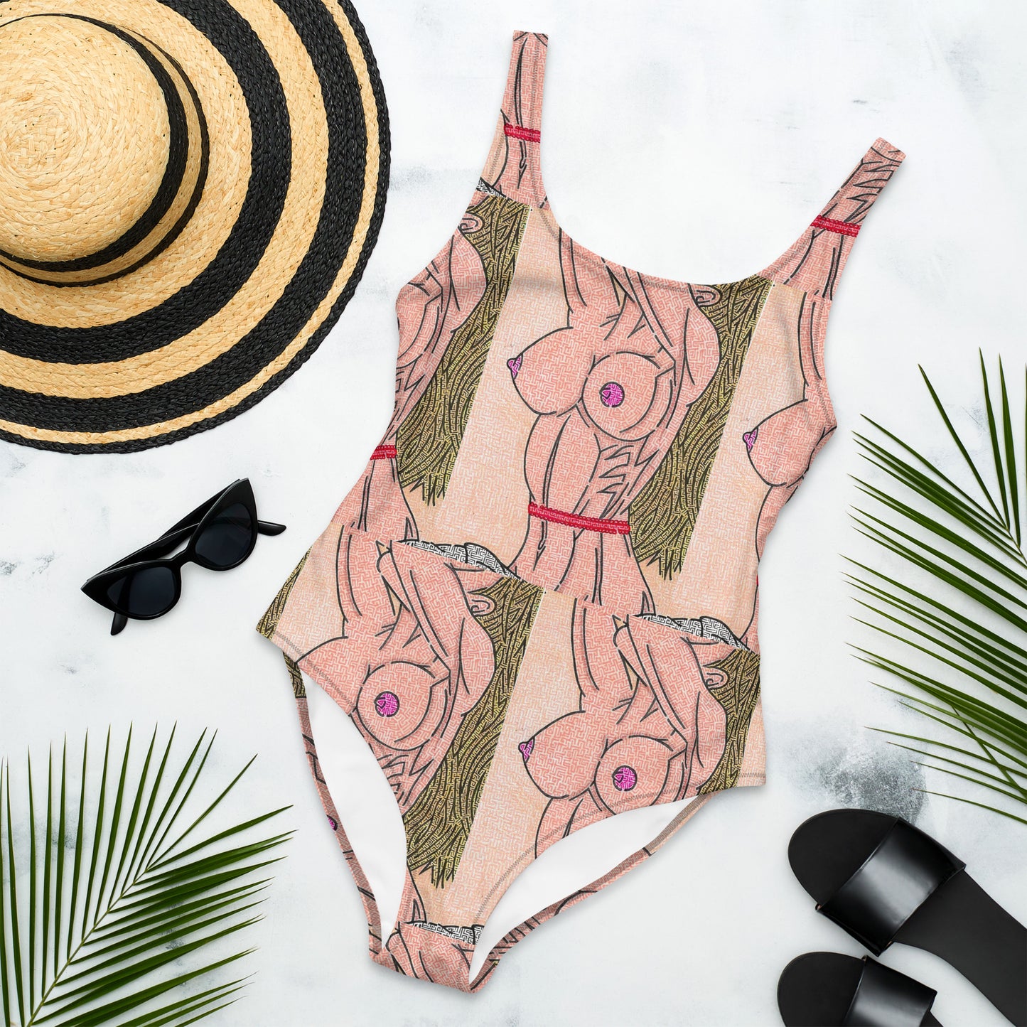 Breasts Maze One-Piece Swimsuit