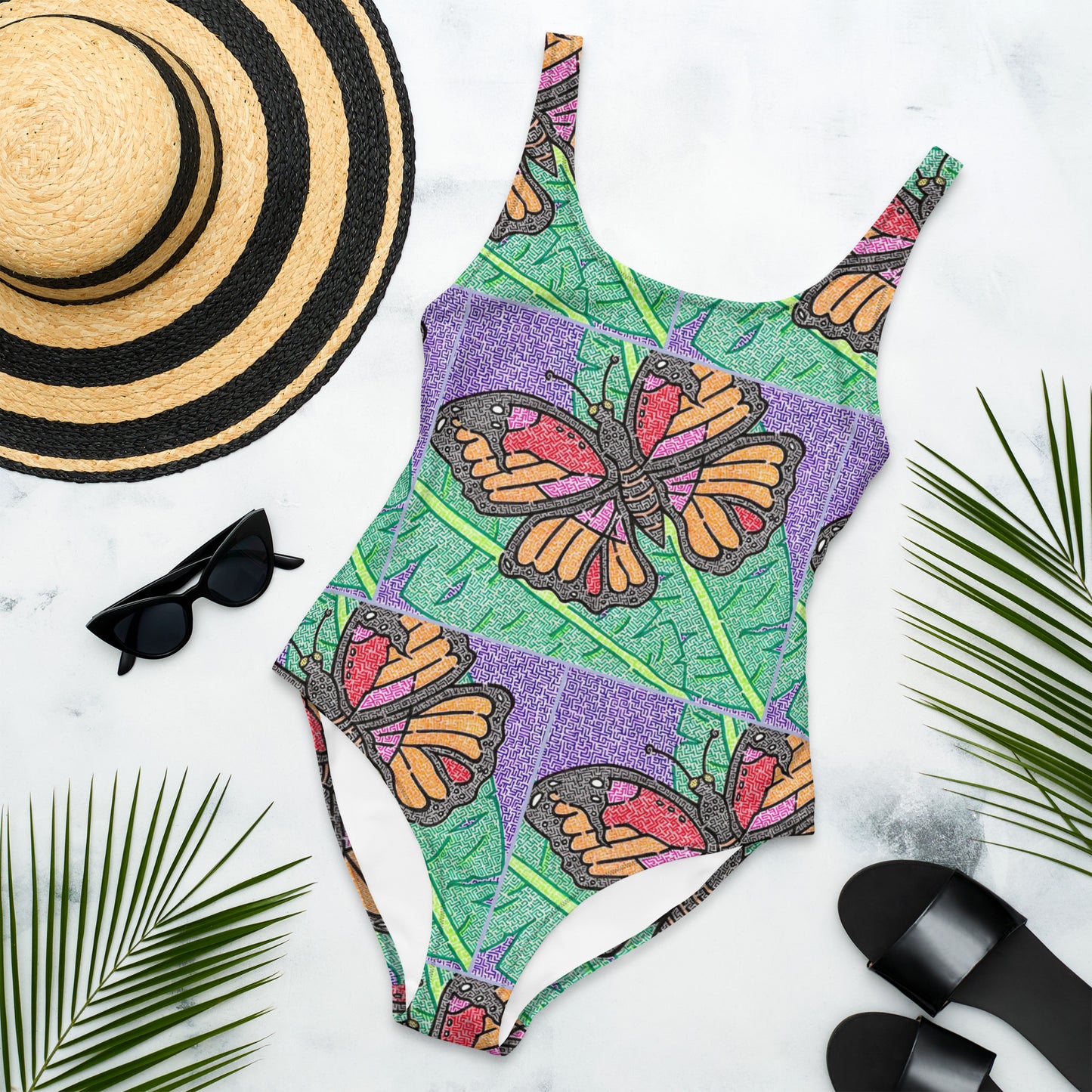 Butterfly Maze One-Piece Swimsuit