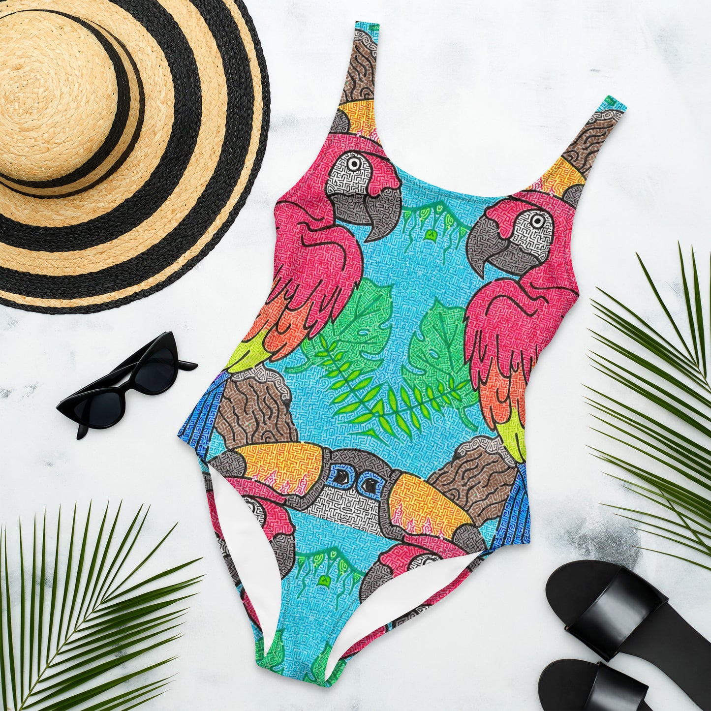 Parrot Maze One-Piece Swimsuit