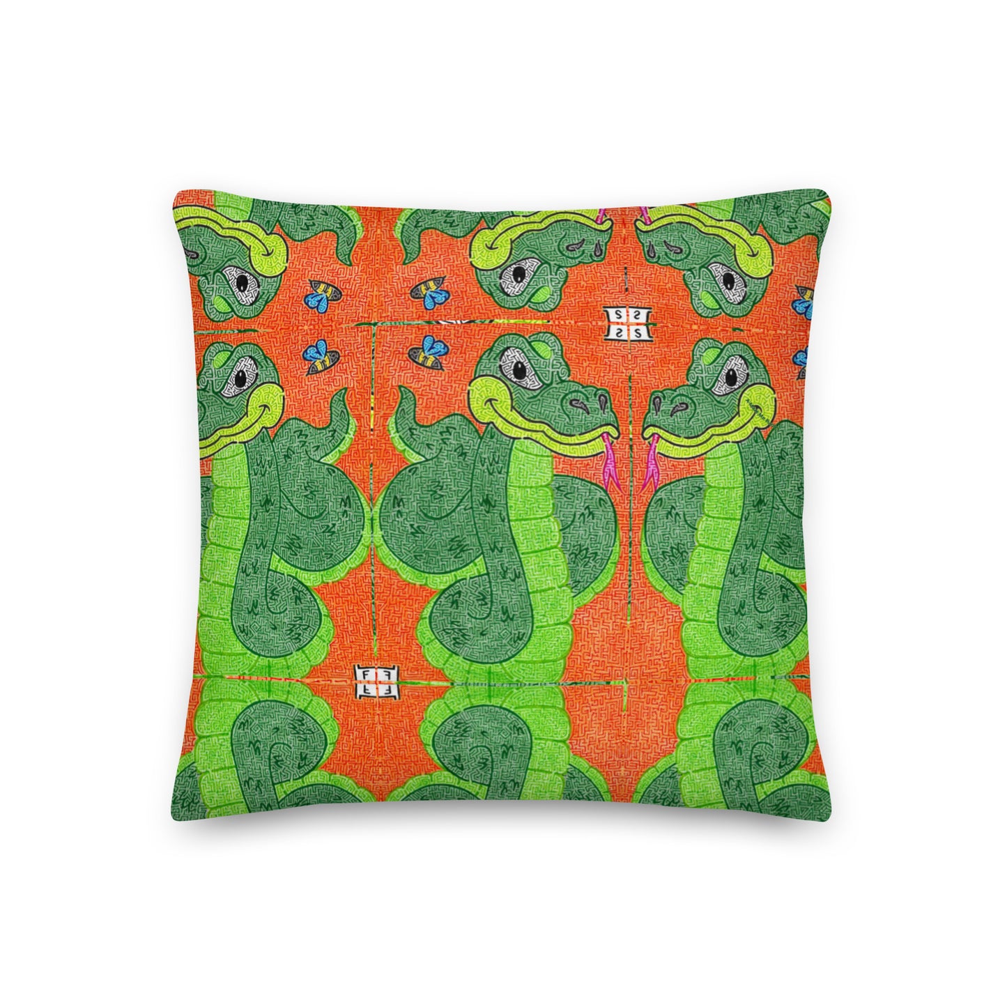 Snake Maze Premium Throw Pillow