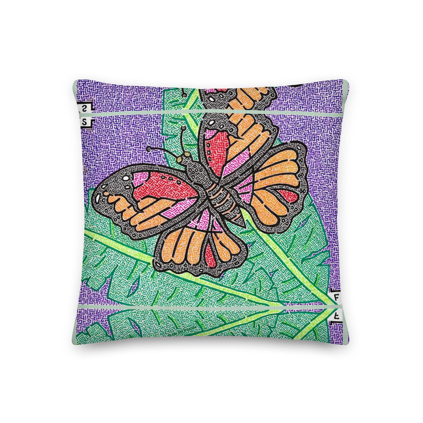 Butterfly Maze Throw Pillow