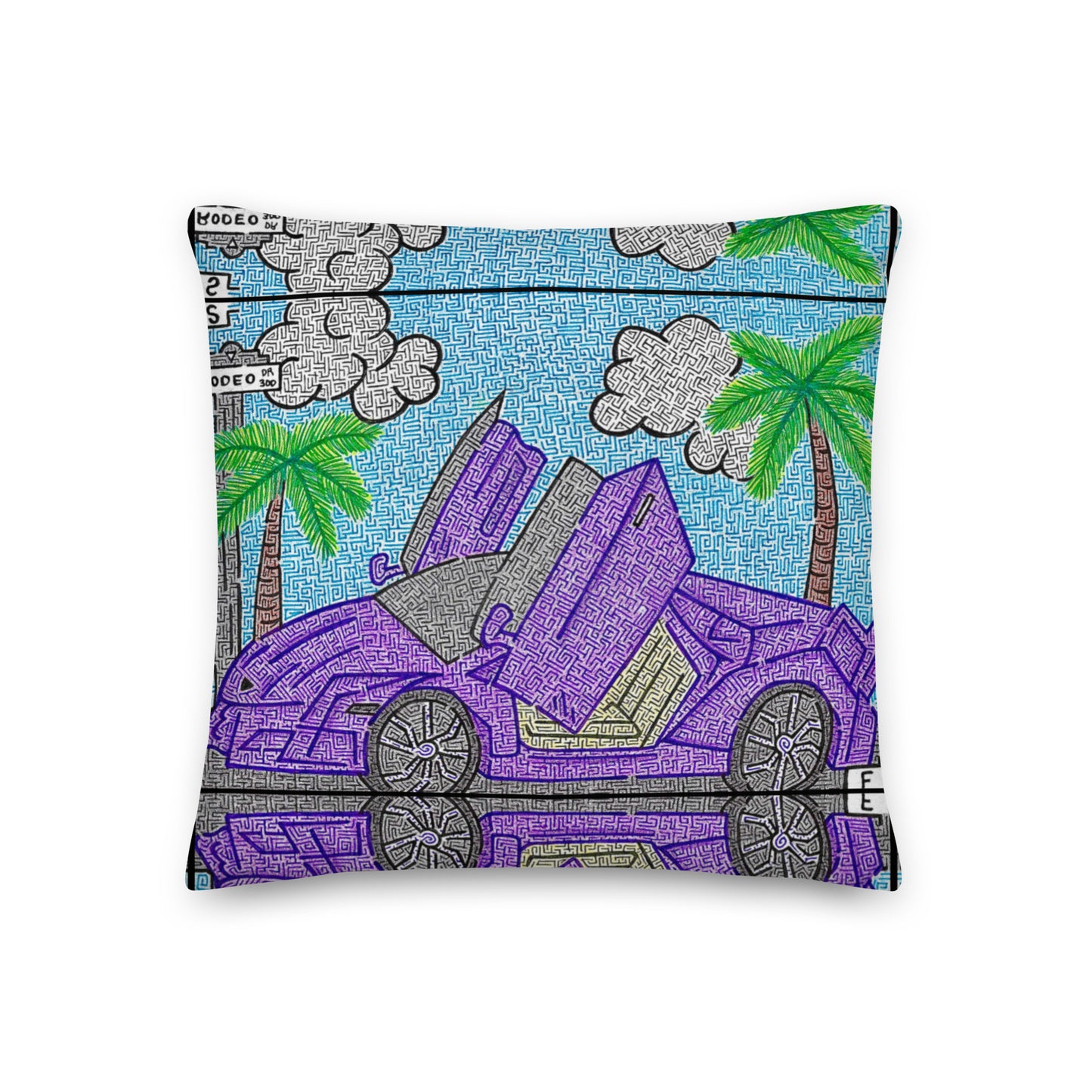 Lamborghini Maze Throw Pillow