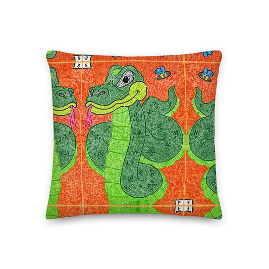 Snake Maze Premium Throw Pillow