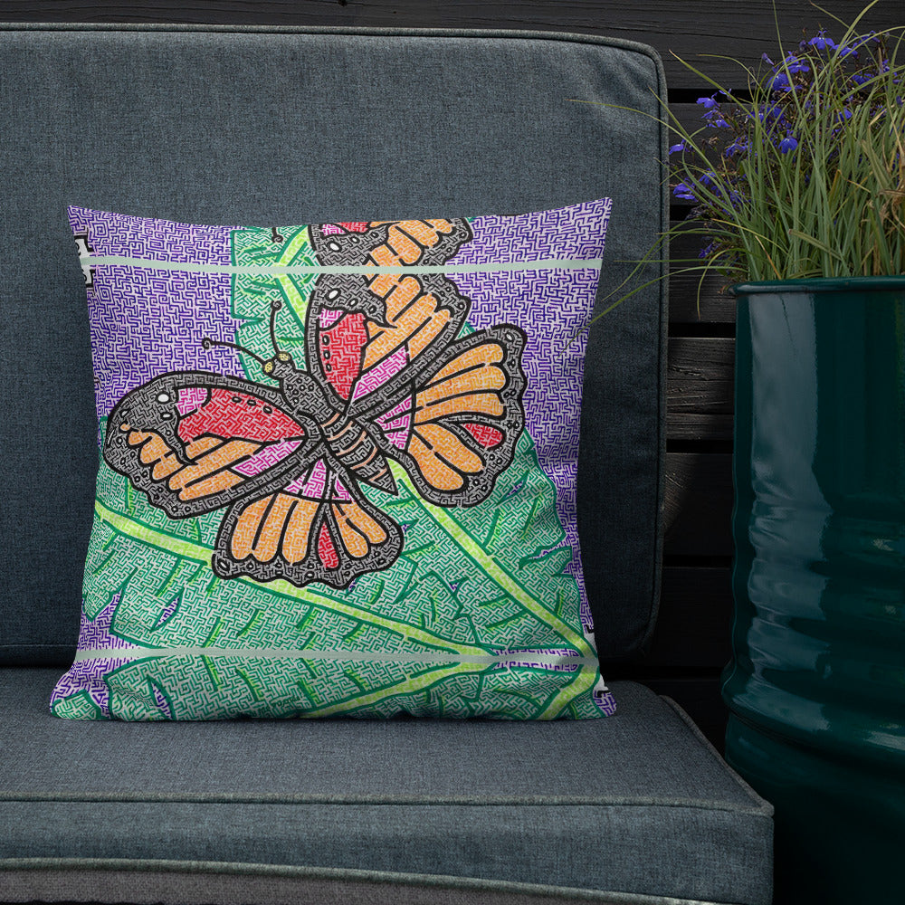 Butterfly Maze Throw Pillow