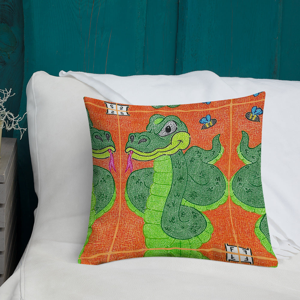 Snake Maze Premium Throw Pillow