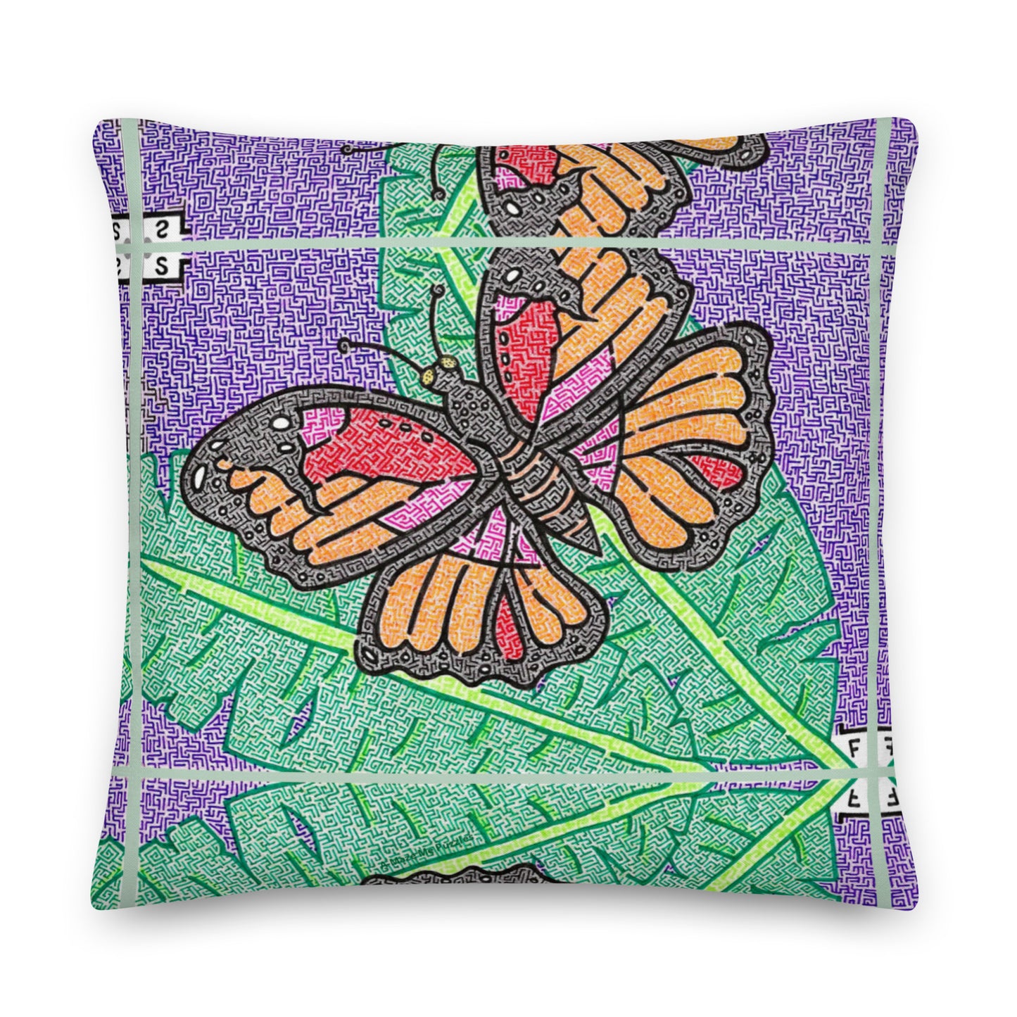 Butterfly Maze Throw Pillow