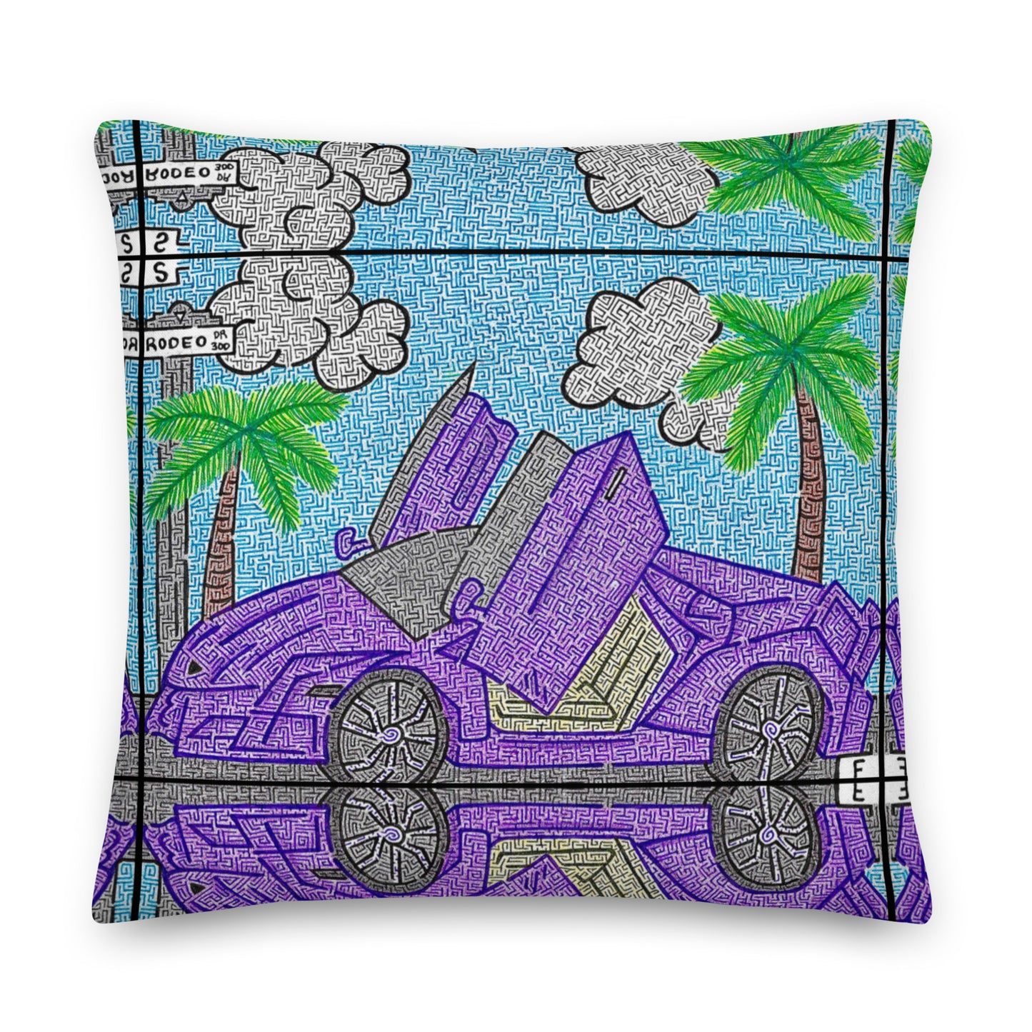 Lamborghini Maze Throw Pillow