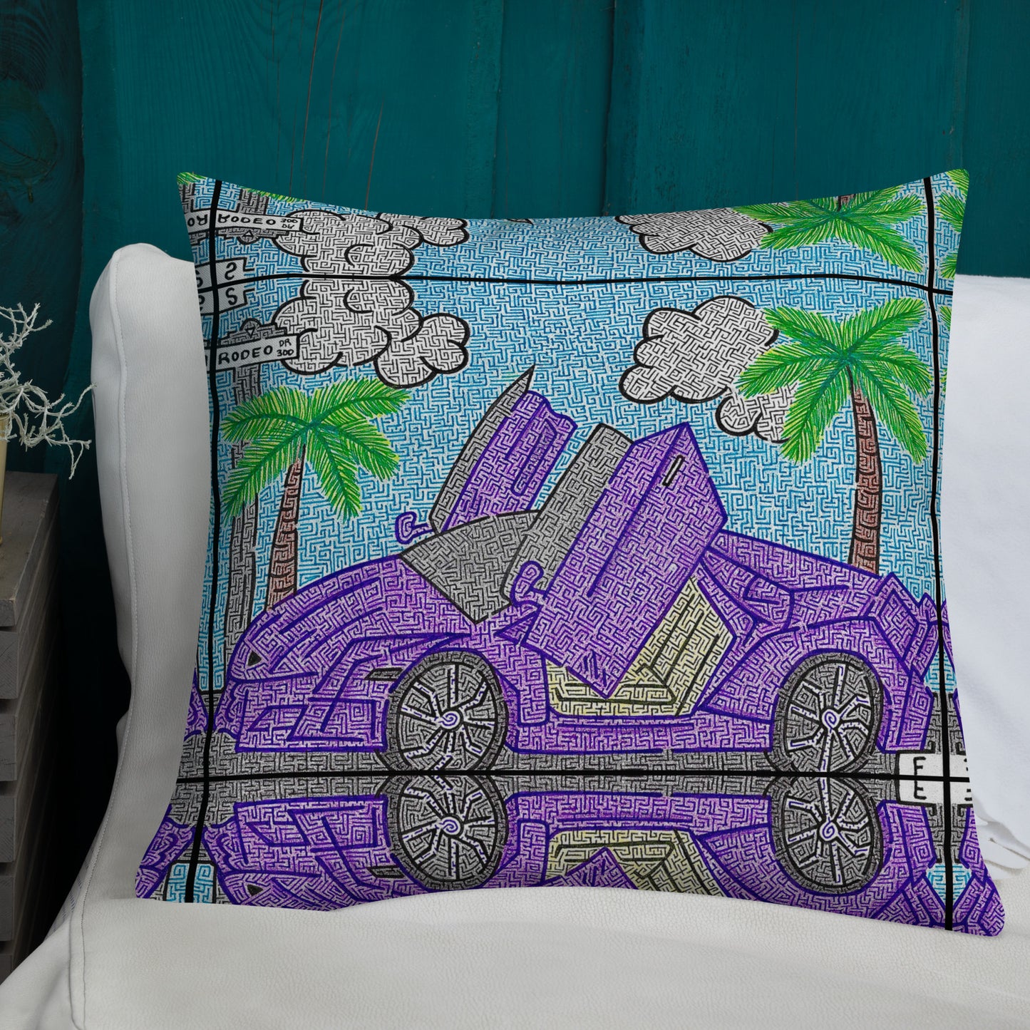 Lamborghini Maze Throw Pillow