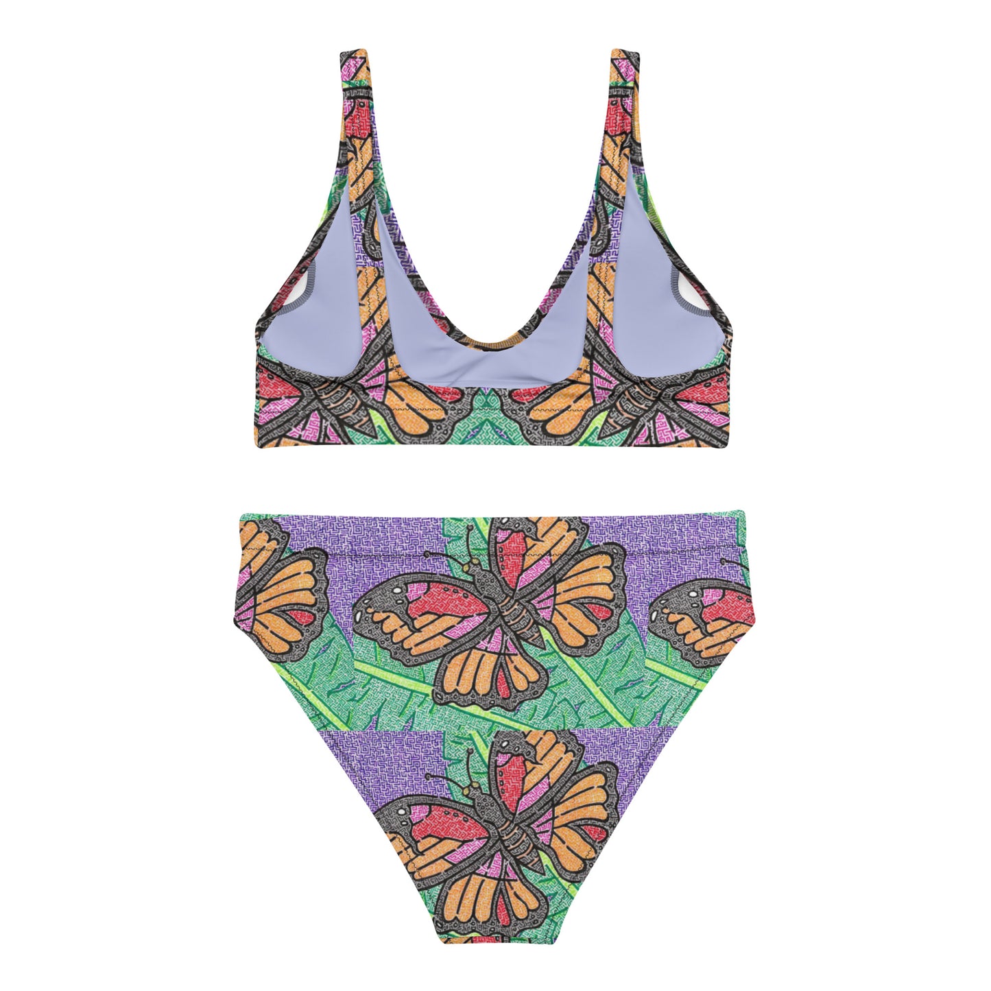 Butterfly Maze High-Waisted Bikini