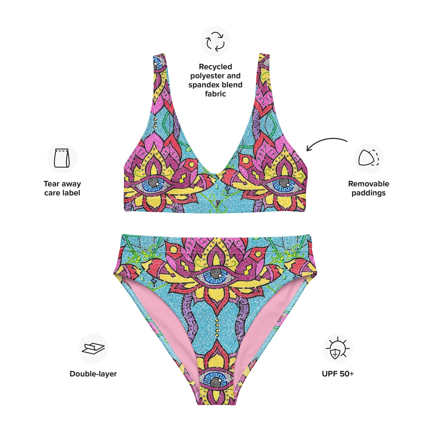 Mandala Maze High-Waisted Bikini