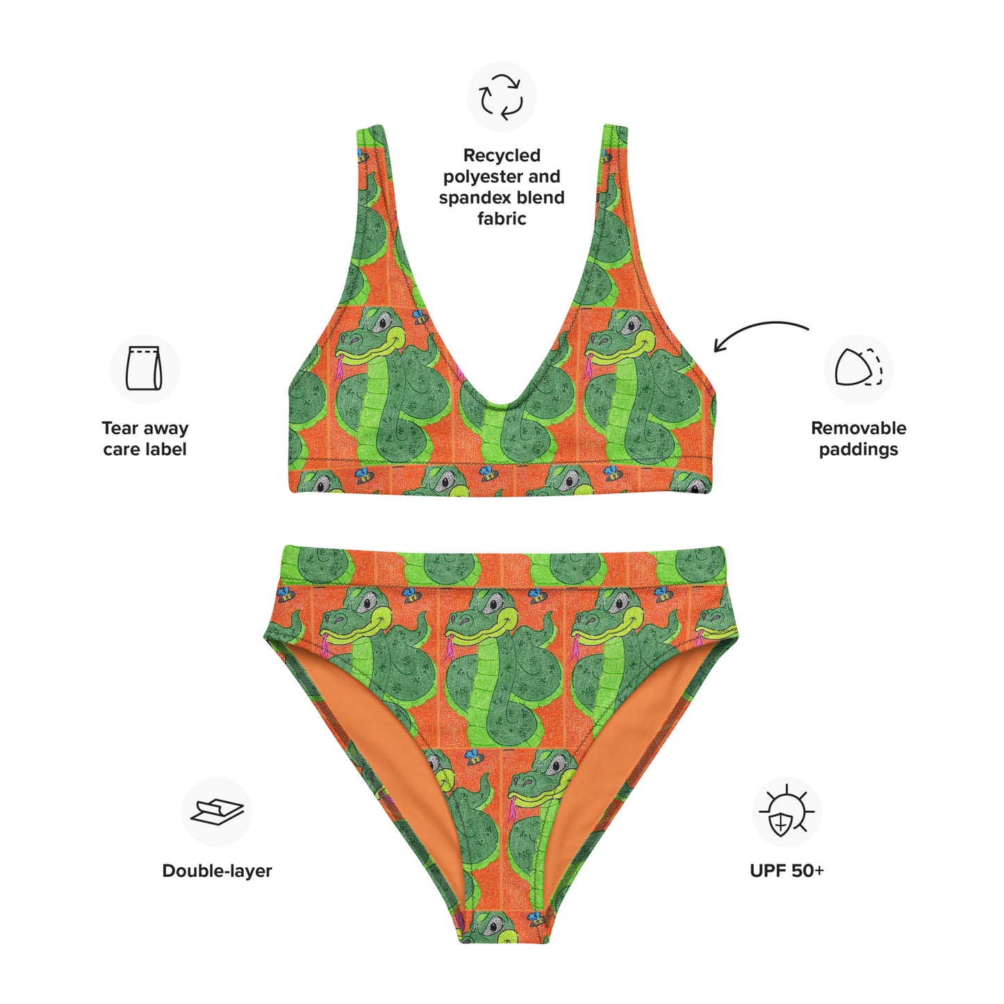 Snake Maze High-Waisted Bikini