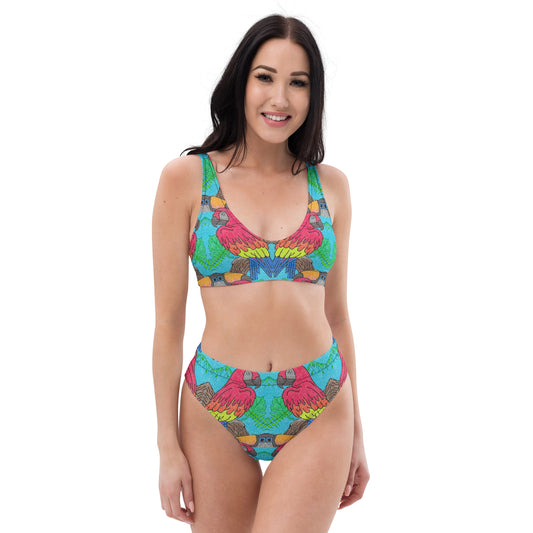 Parrot Maze High-Waisted Bikini