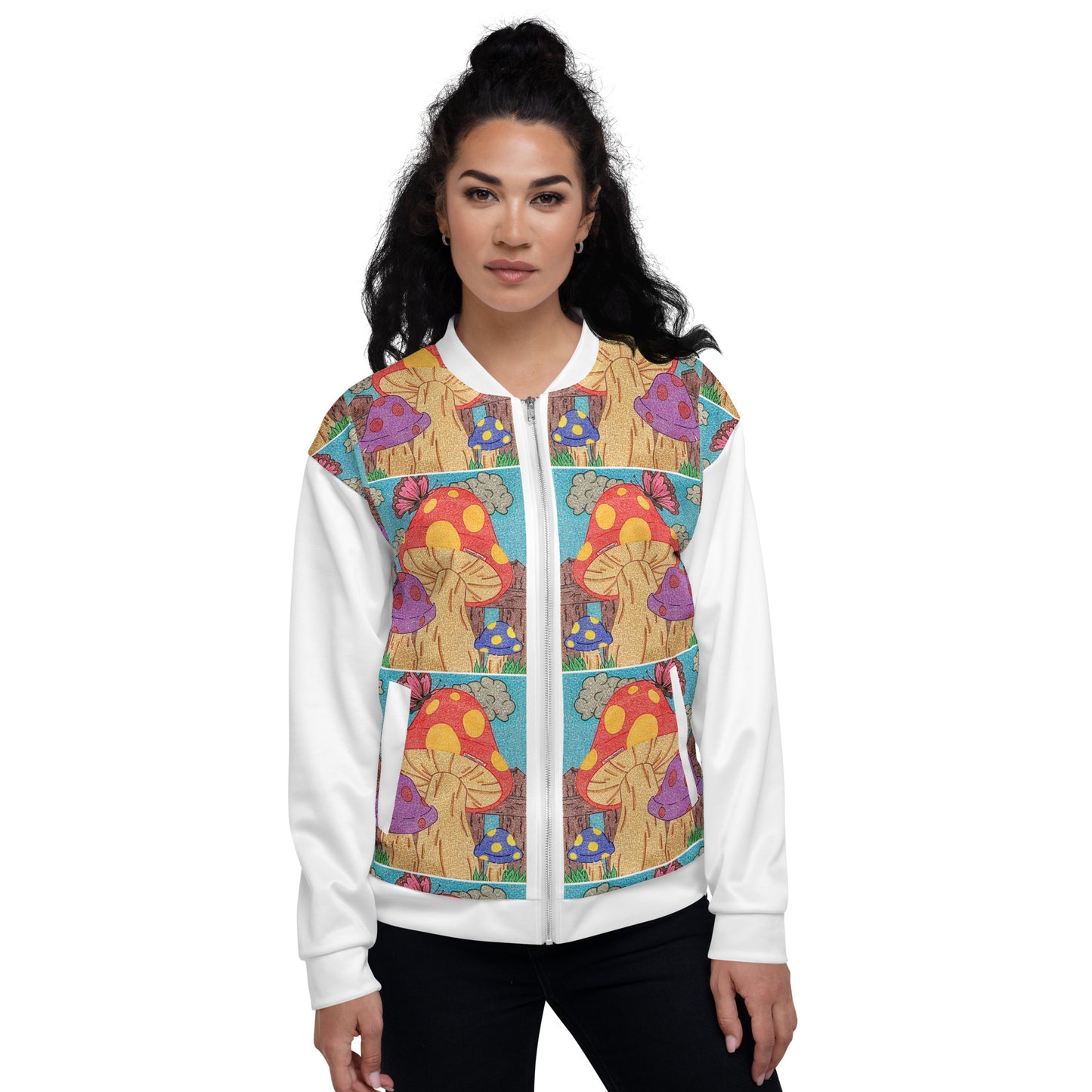 Mushrooms Maze Unisex Bomber Jacket