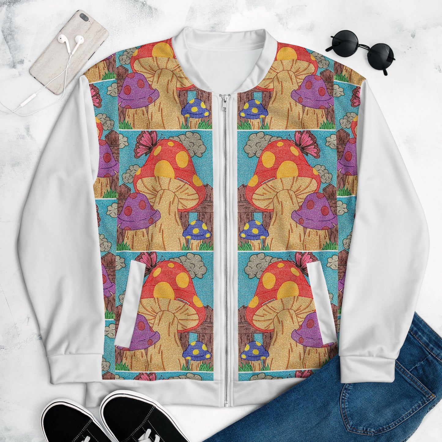 Mushrooms Maze Unisex Bomber Jacket