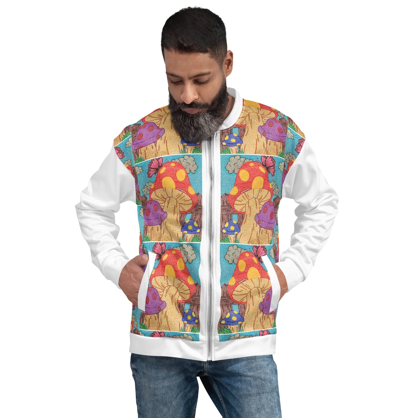 Mushrooms Maze Unisex Bomber Jacket