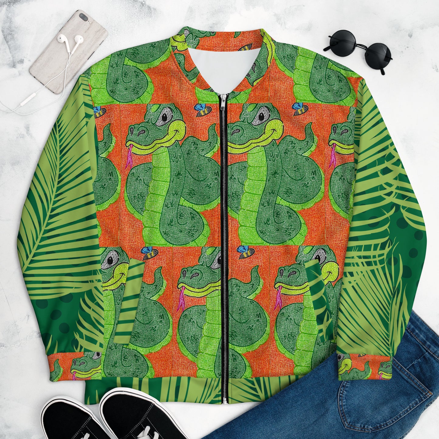 Snake Maze Unisex Bomber Jacket