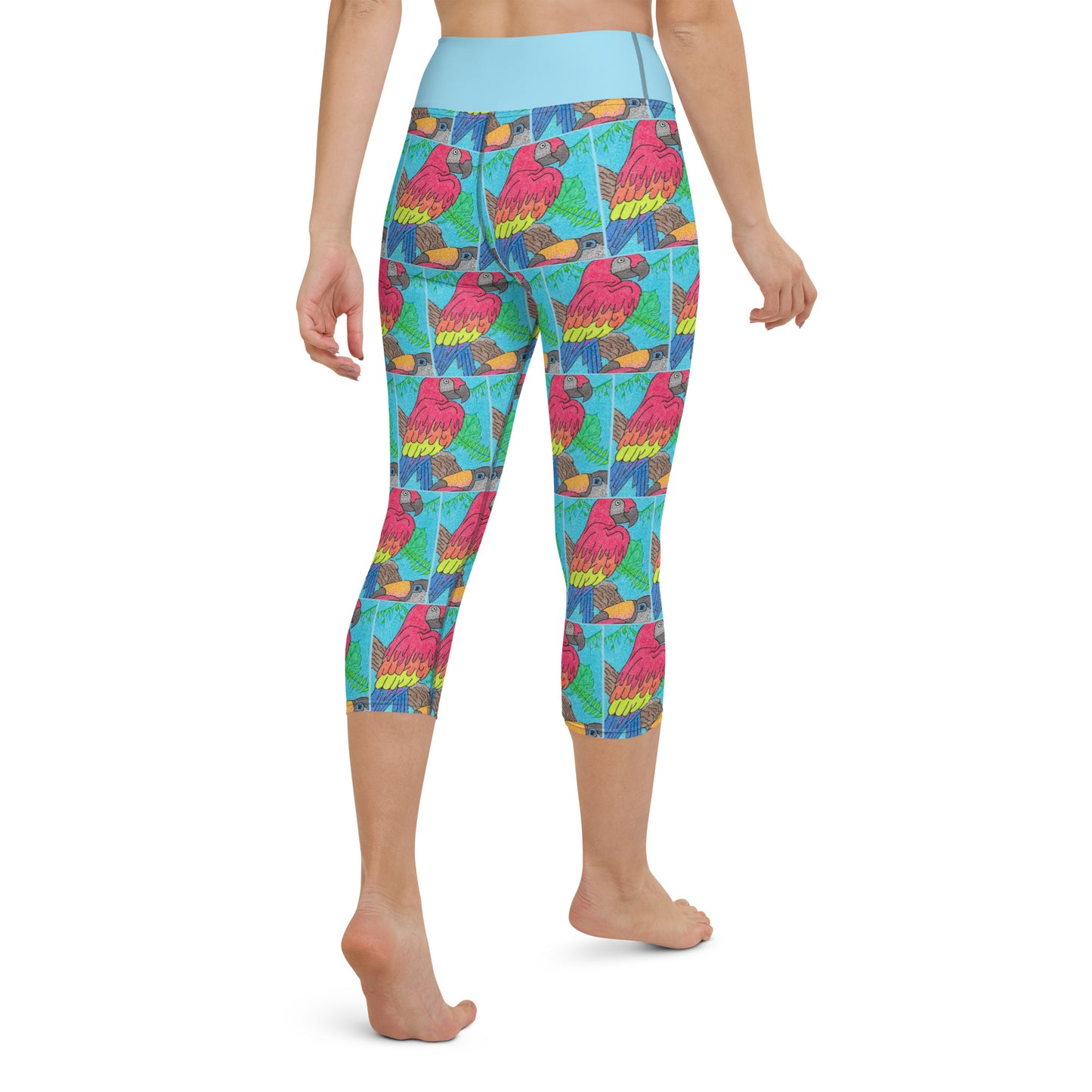 Parrot Maze Yoga Capri Leggings